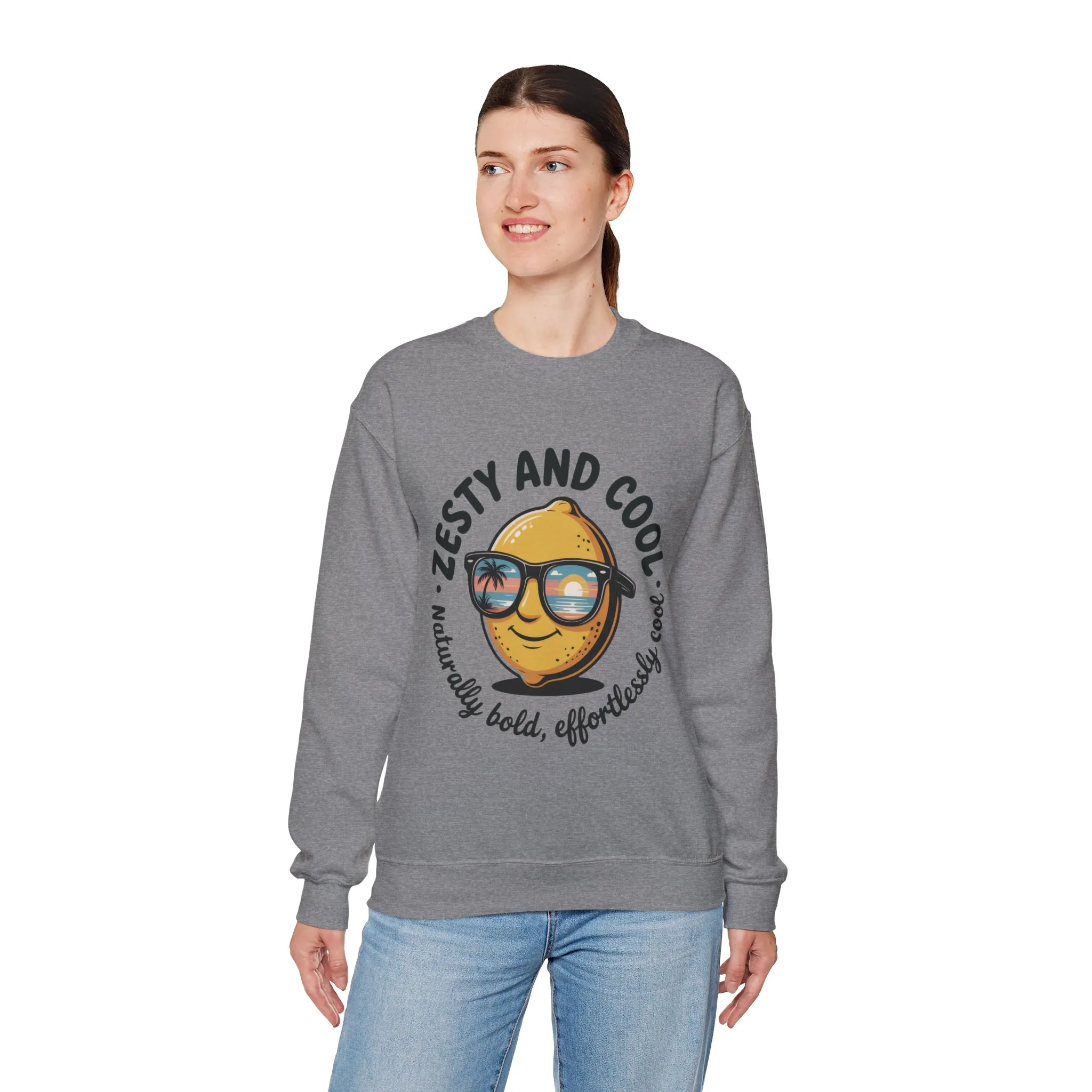 Zesty and Cool Crewneck Sweatshirt, Womens Lemon Sweatshirt for Casual Wear, Trendy Gift, Summer Vibes, Comfortable Apparel - Image 15
