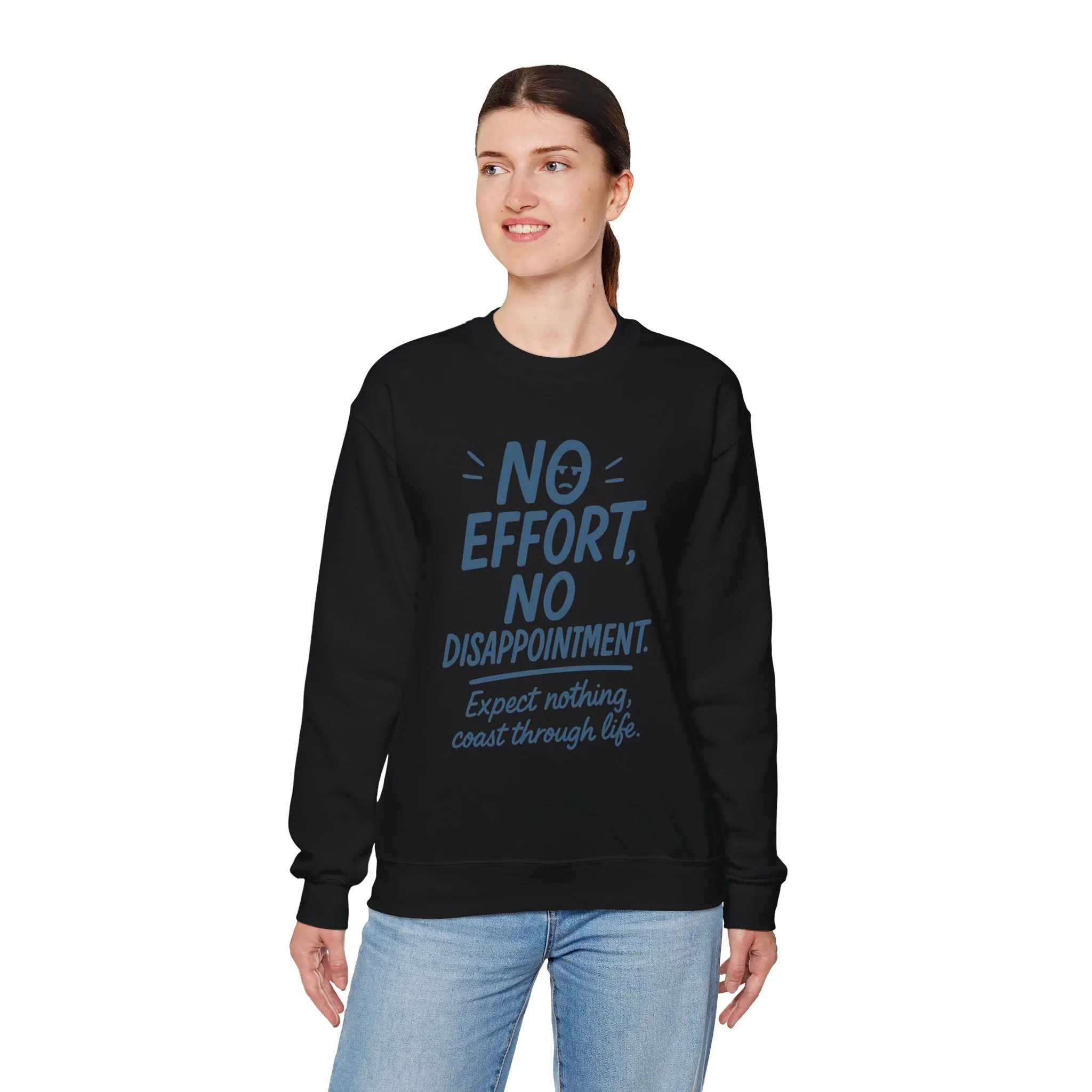 Funny Lazy Life Womens Crewneck Sweatshirt, No Effort No Disappointment Quote, Cozy Relaxed Fit Pullover, Gift for Her - Image 27