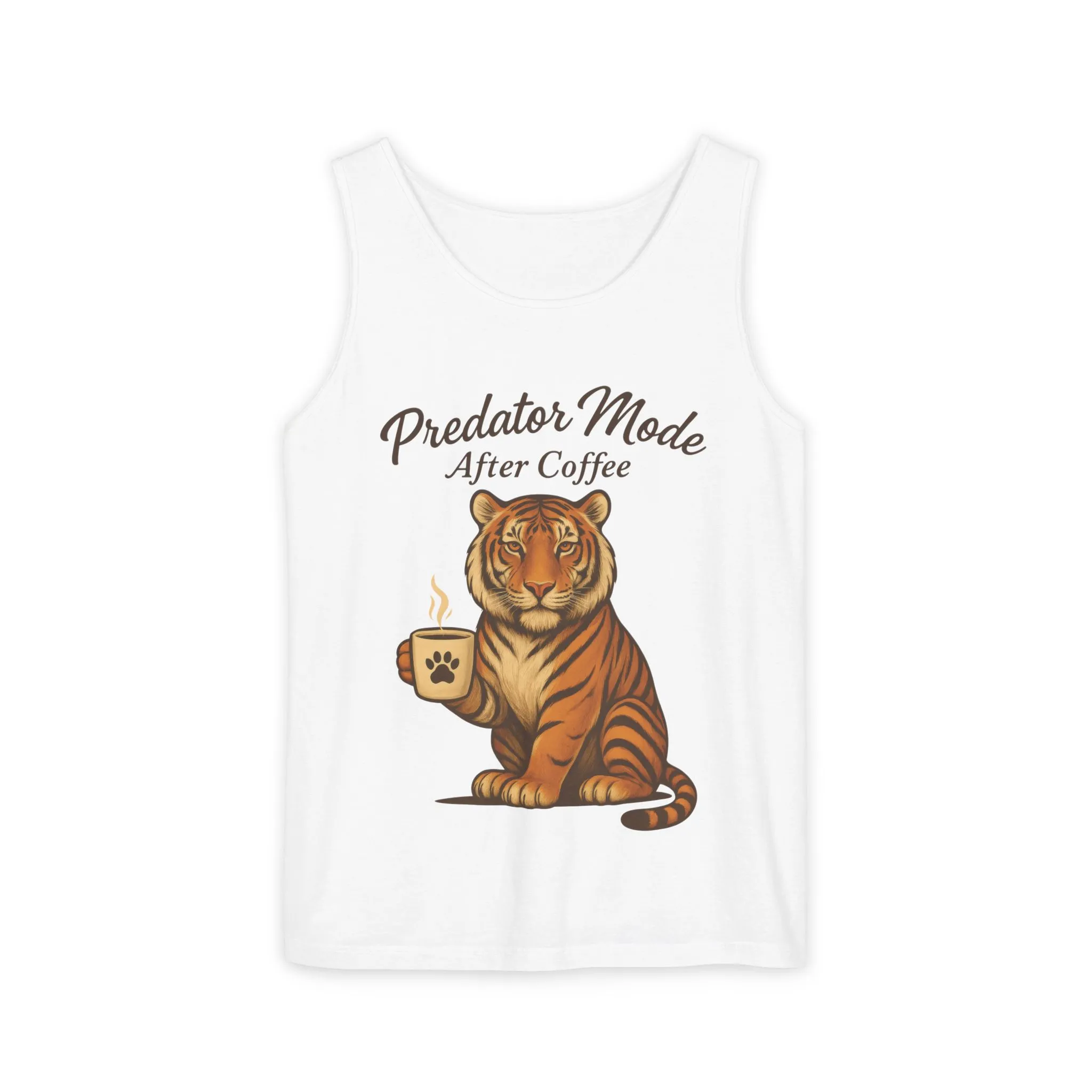 Predator Mode After Coffee Tank Top - Funny Coffee Lover Mens Muscle Tank - Tiger Caffeine Gym Shirt - Morning Motivation Top - Image 2