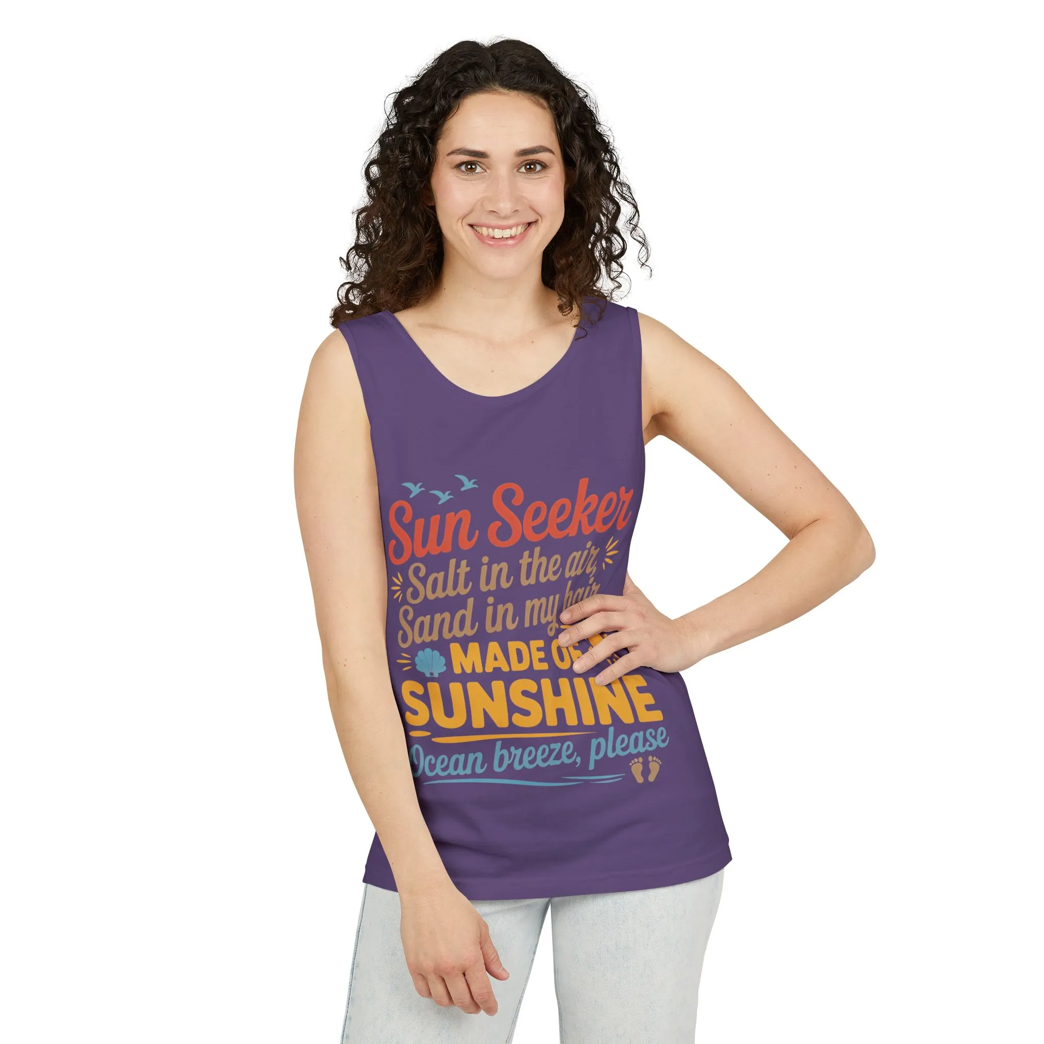 Sun Seeker Summer Quote Tank Top, Made of Sunshine Beach Vibes Tee, Ocean Breeze Please Tank Top for Women, Salt in the Air Sand Top - Image 30