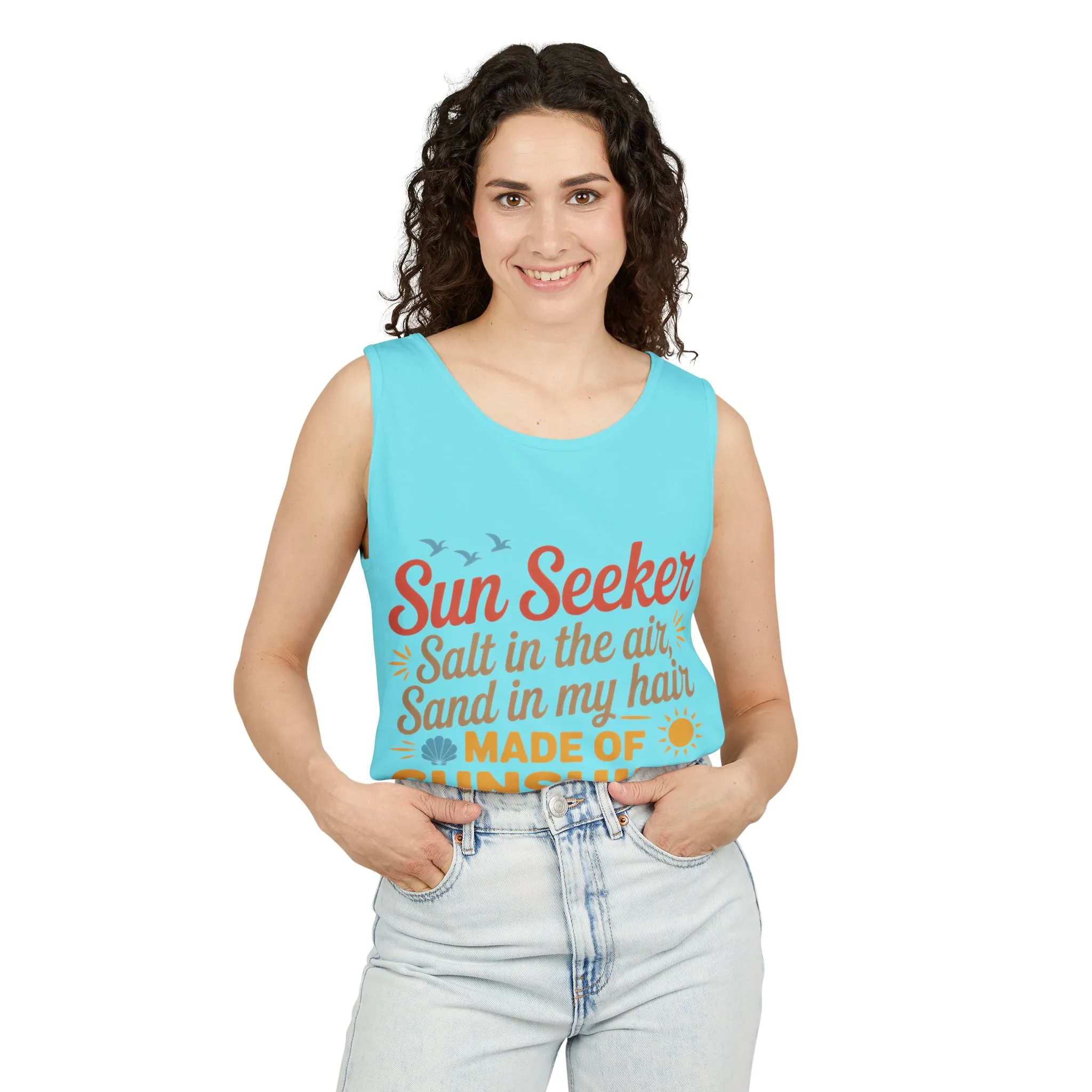 Sun Seeker Summer Quote Tank Top, Made of Sunshine Beach Vibes Tee, Ocean Breeze Please Tank Top for Women, Salt in the Air Sand Top - Image 14