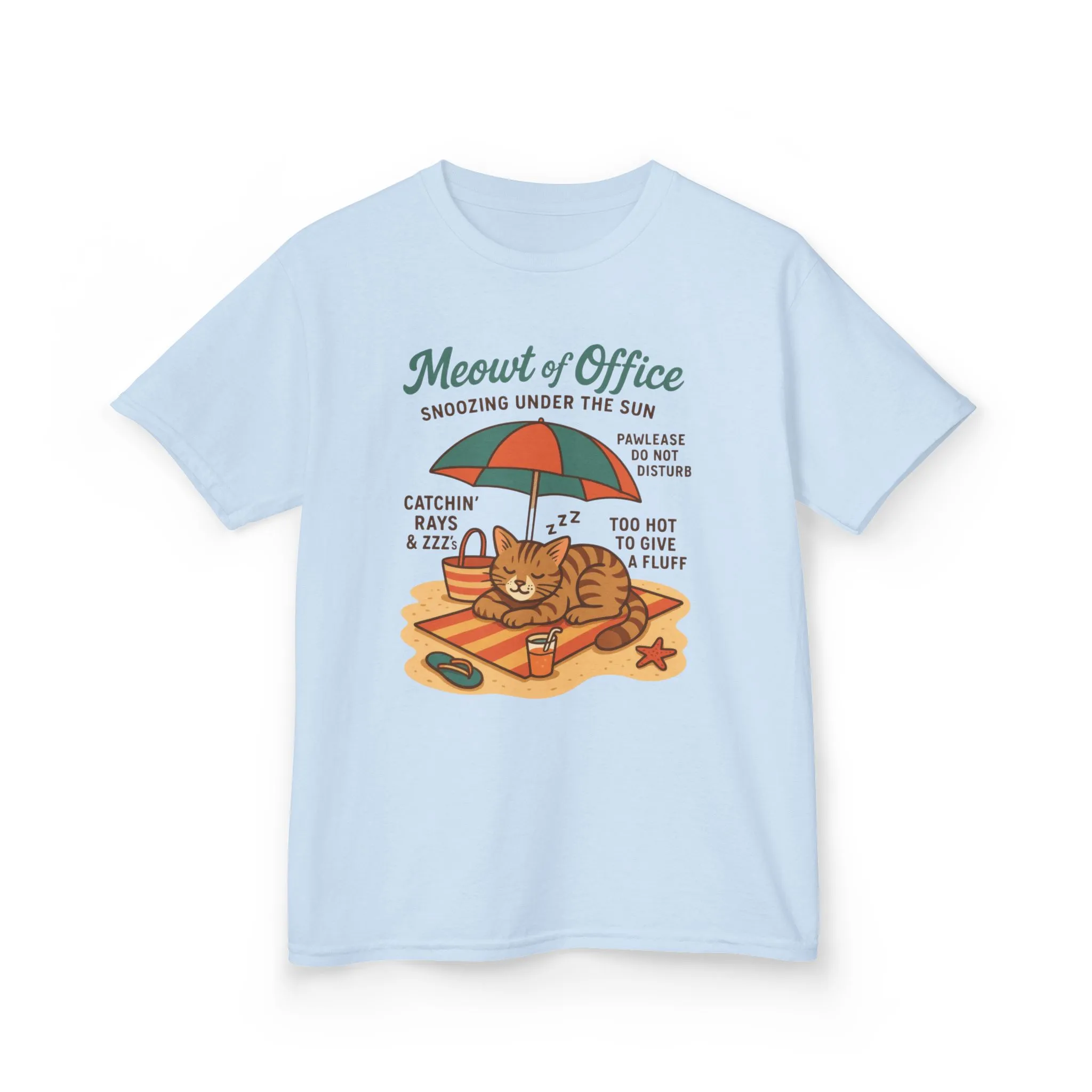 Kids Cat-Themed T-Shirt - Meowt of Office, Cute Summer Tee, Cat Lover Gift, Fun Playwear, Summer Beach Vacation Tee - Image 19