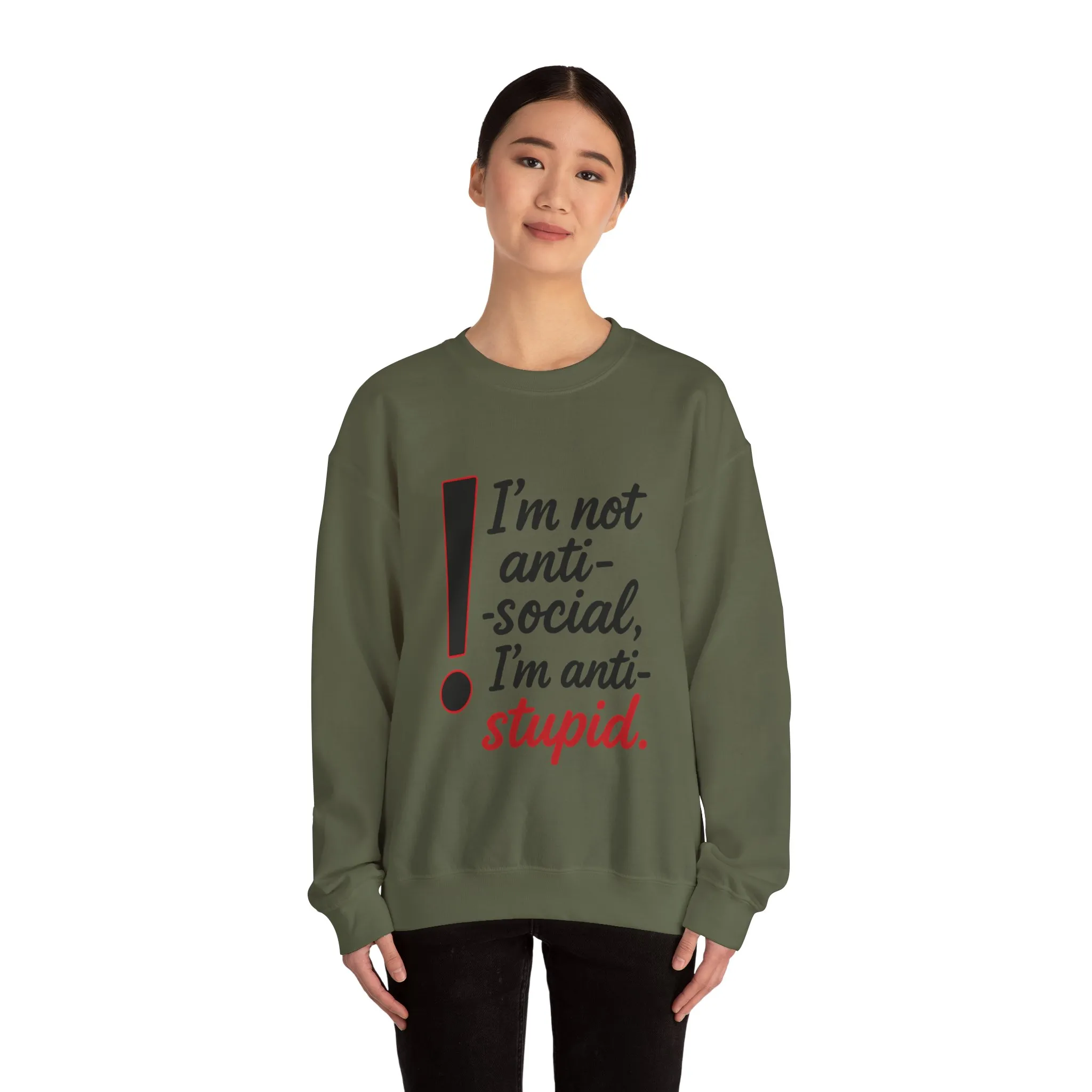 Anti-Stupid Sweatshirt, Funny Unisex Crewneck, Snarky Anti-Social Unisex Crewneck, Gift for Friends, Perfect for Everyday Wear - Image 11