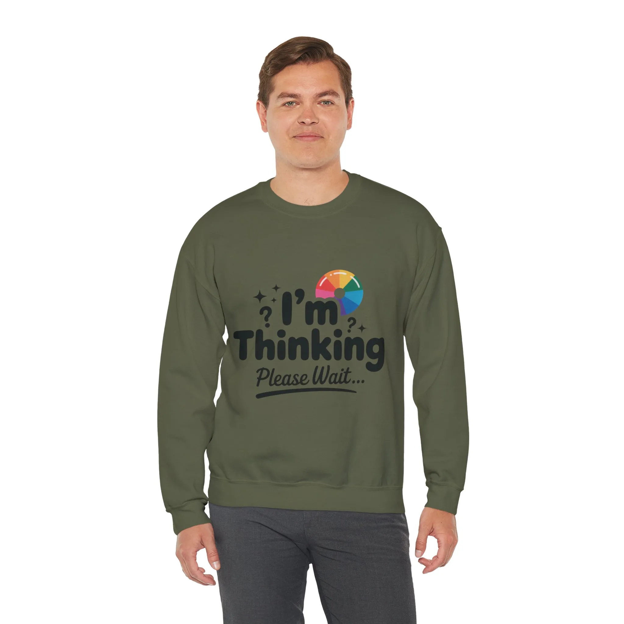 Funny - Im Thinking Please Wait - Mens Sweatshirt, Cute Geeky Gift for Introverts, Programmers, Designers, Humor Crewneck, Gift for Adults - Image 11