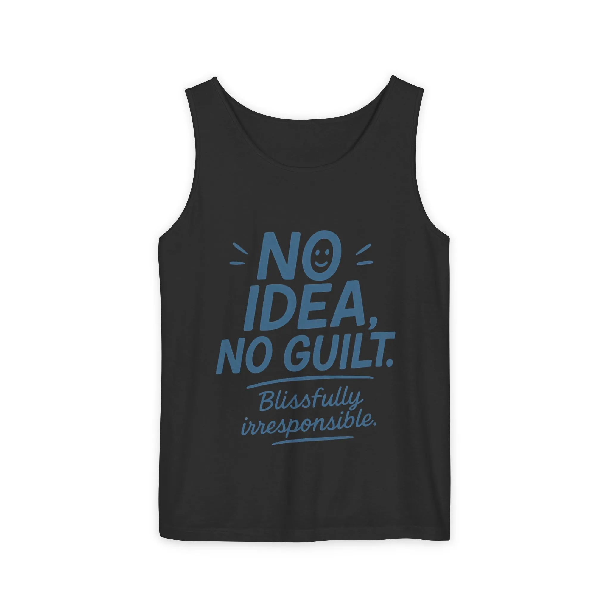 Womens No Guilt Tank Top, No Idea Funny Quote, Blissfully Irresponsible Workout Tee, Casual Sleeveless Top, Summer Activewear, Relaxed Style - Image 17