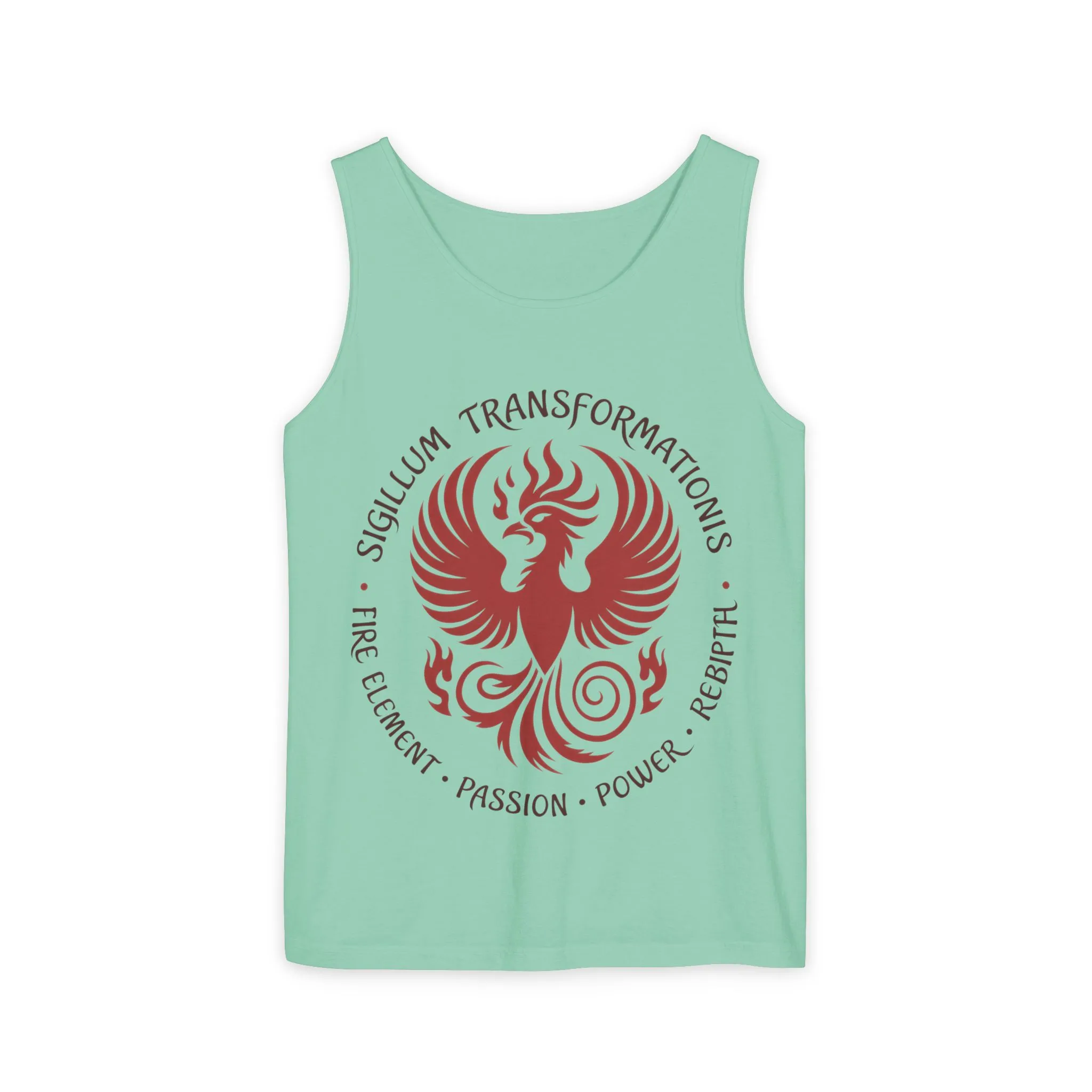Phoenix Fire Element Tank Top, Sigillum Transformationis Seal, Passion Power Rebirth Totem, Phoenix Symbol Unisex Tank, Spiritual Tee - Image 13