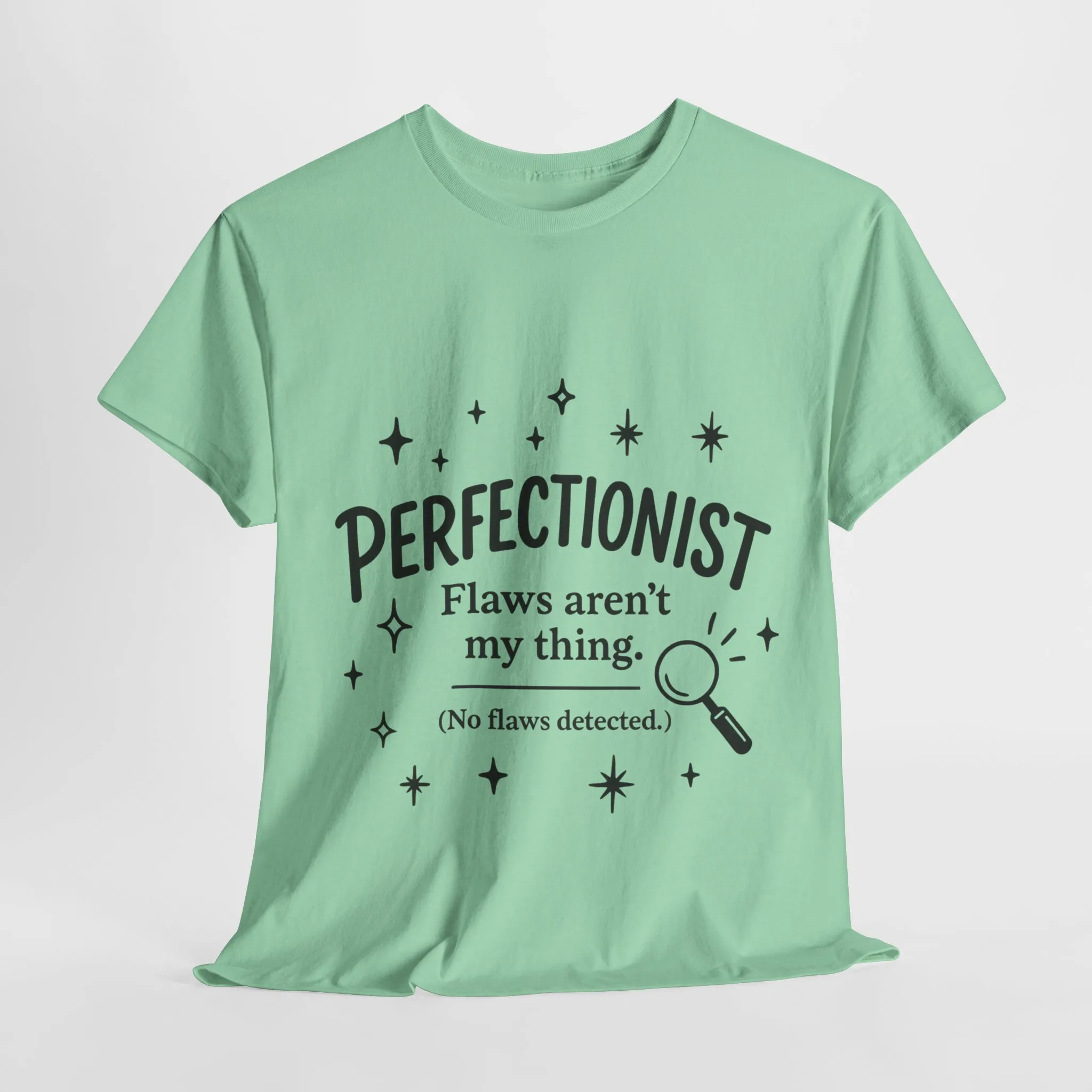 Funny Perfectionist T-Shirt for Women, No Flaws Detected Graphic Tee, Minimalist Humor Shirt, Gift for OCD, Flawless Queen - Image 2
