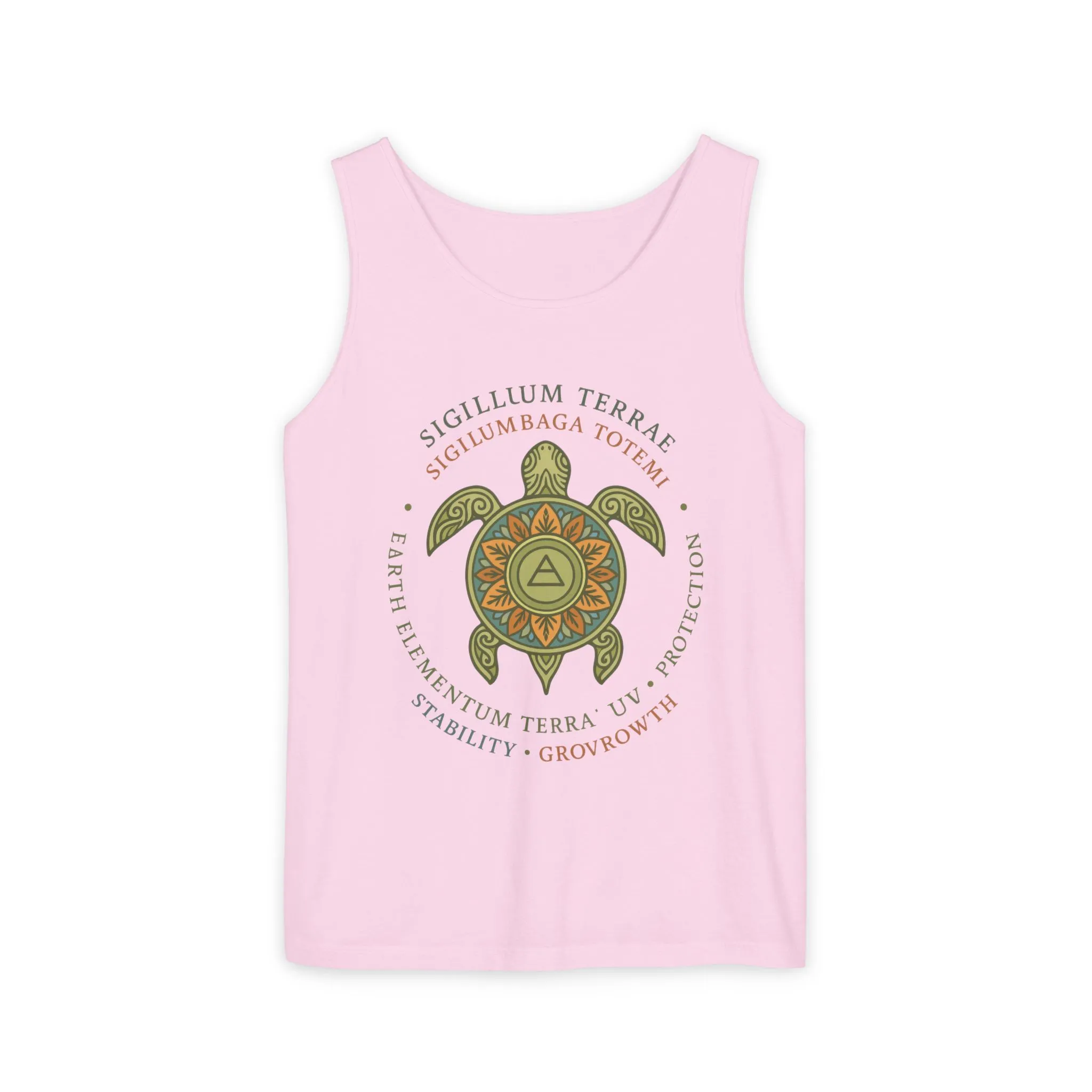 Earth Totem Turtle Womens Tank, Sigillum Terrae Symbol, Elemental Growth Tee, Nature-Inspired Tank Top with Protective Symbol, Beachwear - Image 28