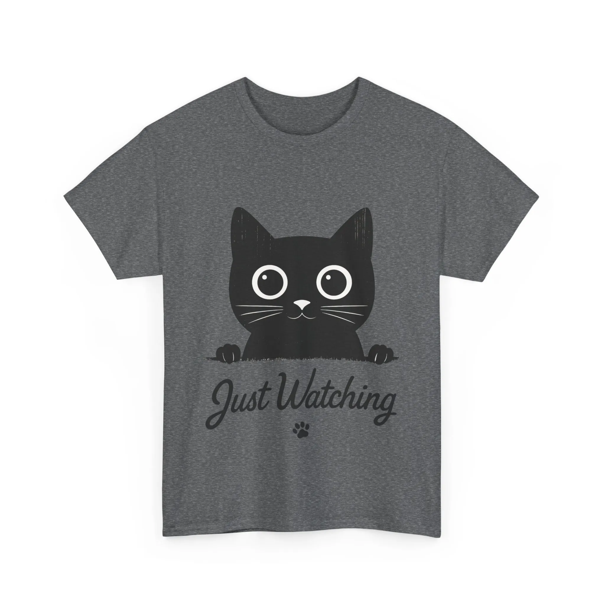 Cute Black Cat Shirt for Women - Just Watching Minimalist Kitty Tee - Funny Cat Lover Gift, Funny Pet Lover Gift, Animal Lover Tee - Image 7