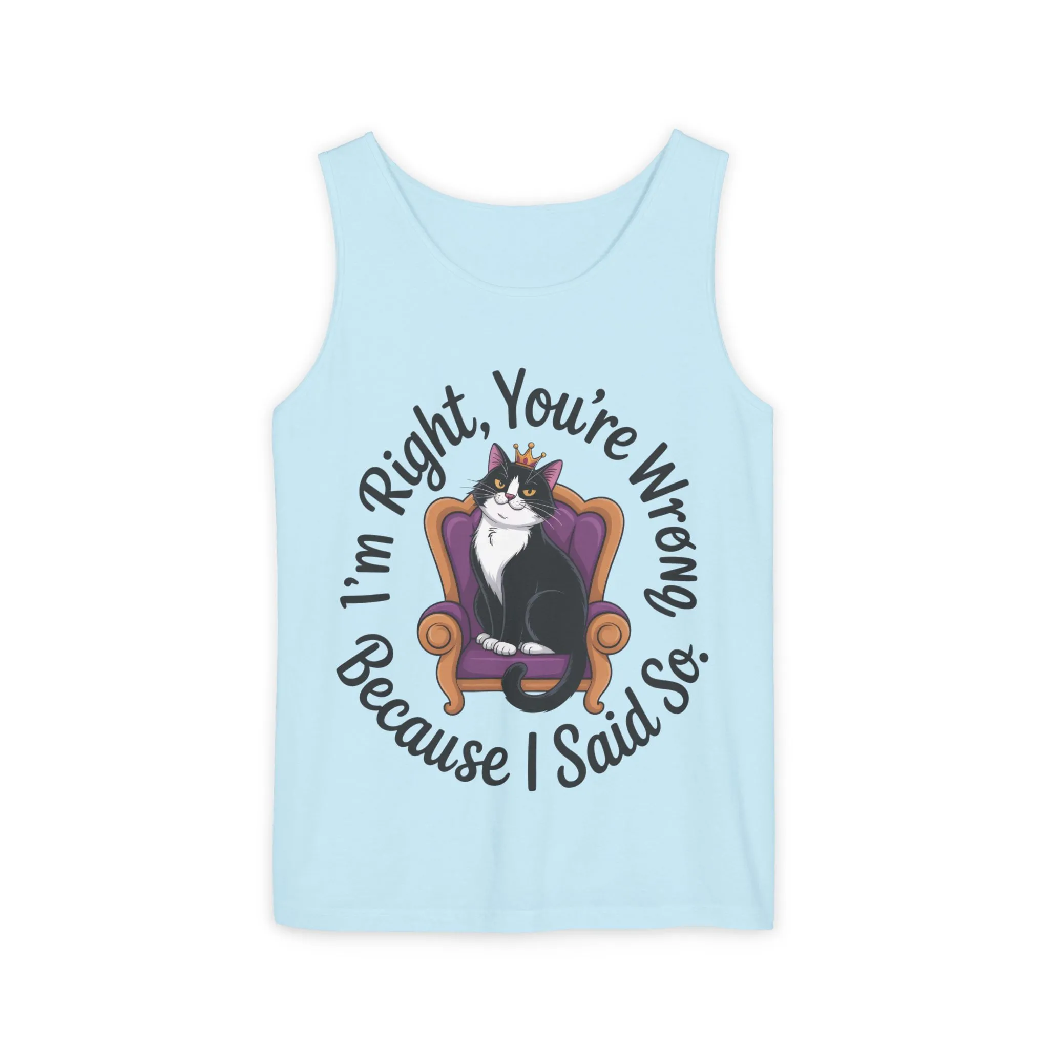 Funny Cat Queen Tank Top, Sassy Cat Graphic Tee for Women, Cat Mom Humor Tee Gift, Funny Graphic T-Shirt, I'm Right, You're Wrong Tee - Image 25