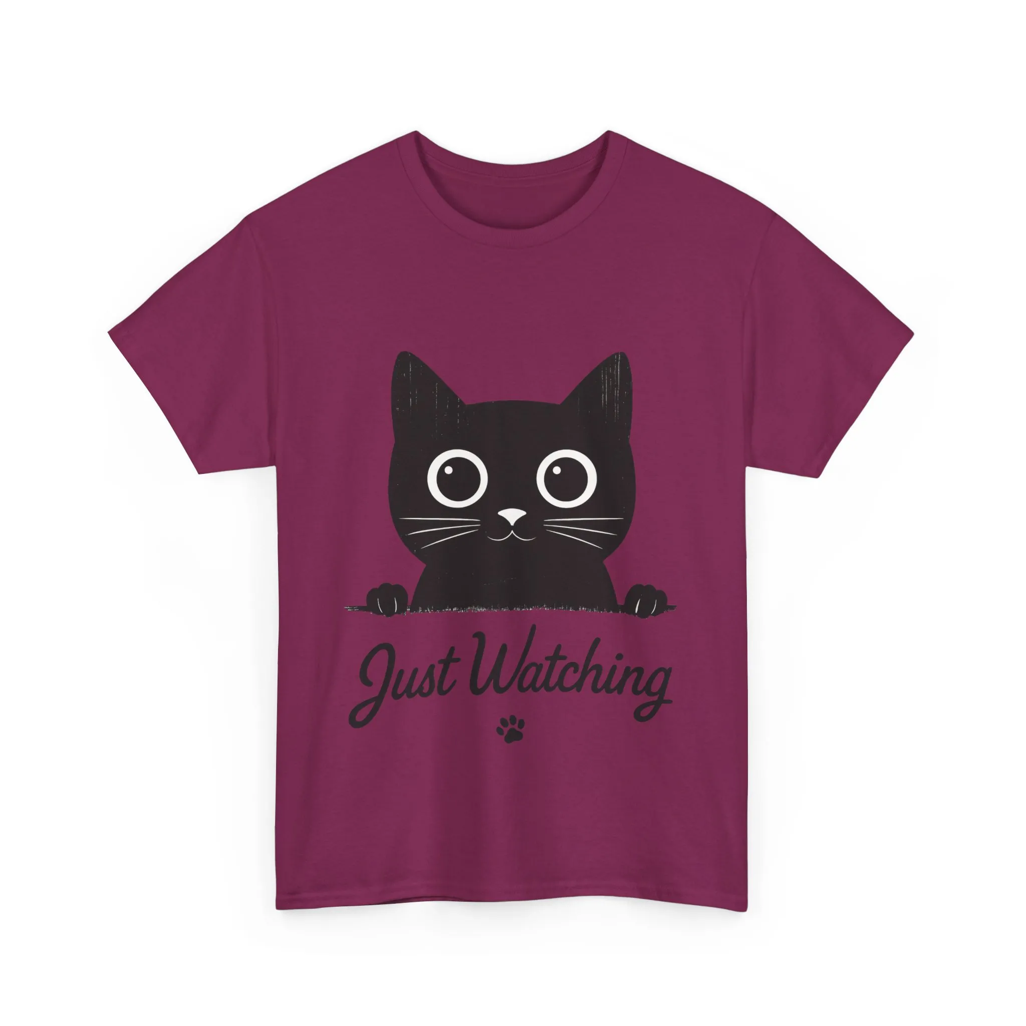 Cute Black Cat Shirt for Women - Just Watching Minimalist Kitty Tee - Funny Cat Lover Gift, Funny Pet Lover Gift, Animal Lover Tee - Image 25