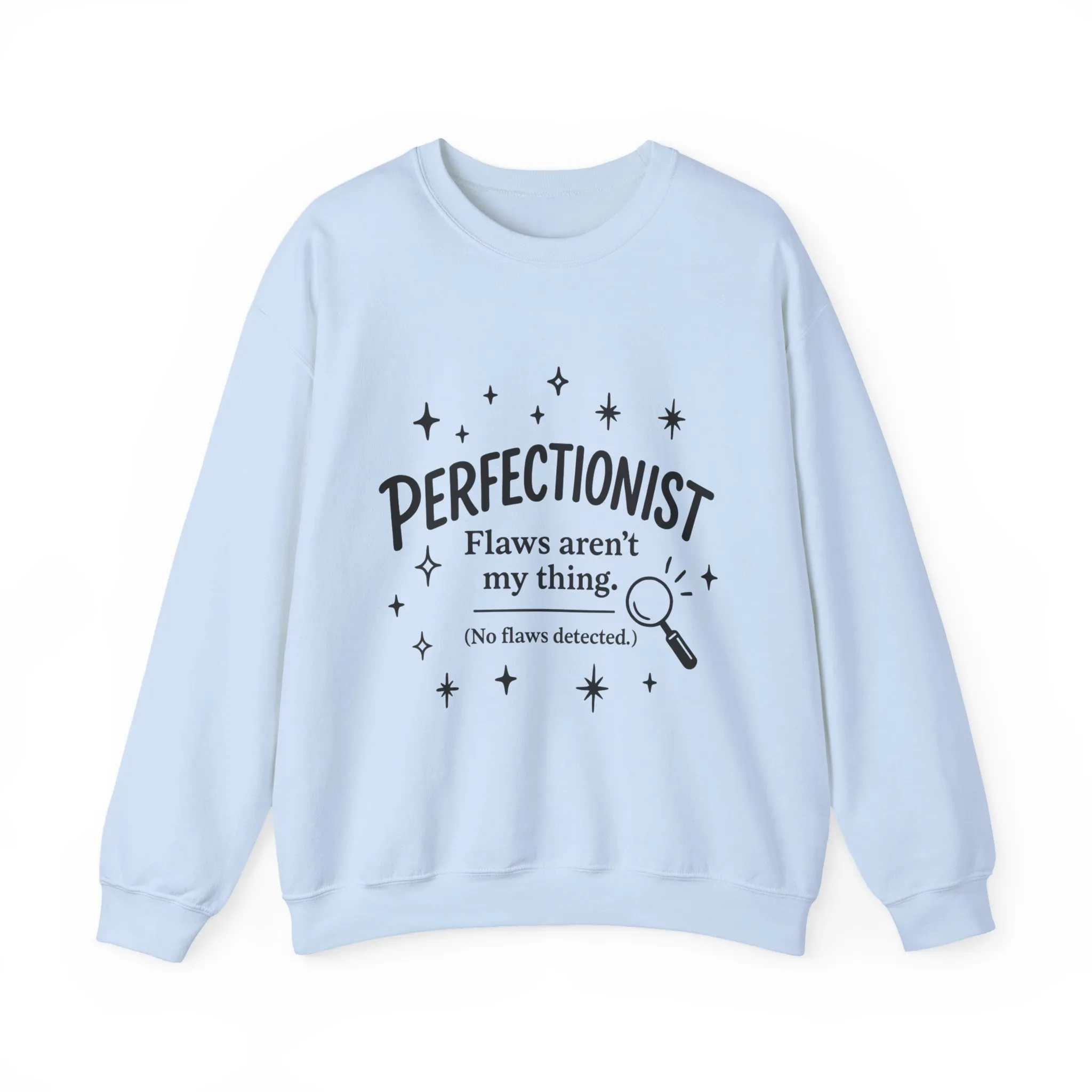 Womens Perfectionist Sweatshirt, Funny Clean Design with Stars, No Flaws Detected Quote Pullover, Minimalist Cozy Gift for Her - Image 28