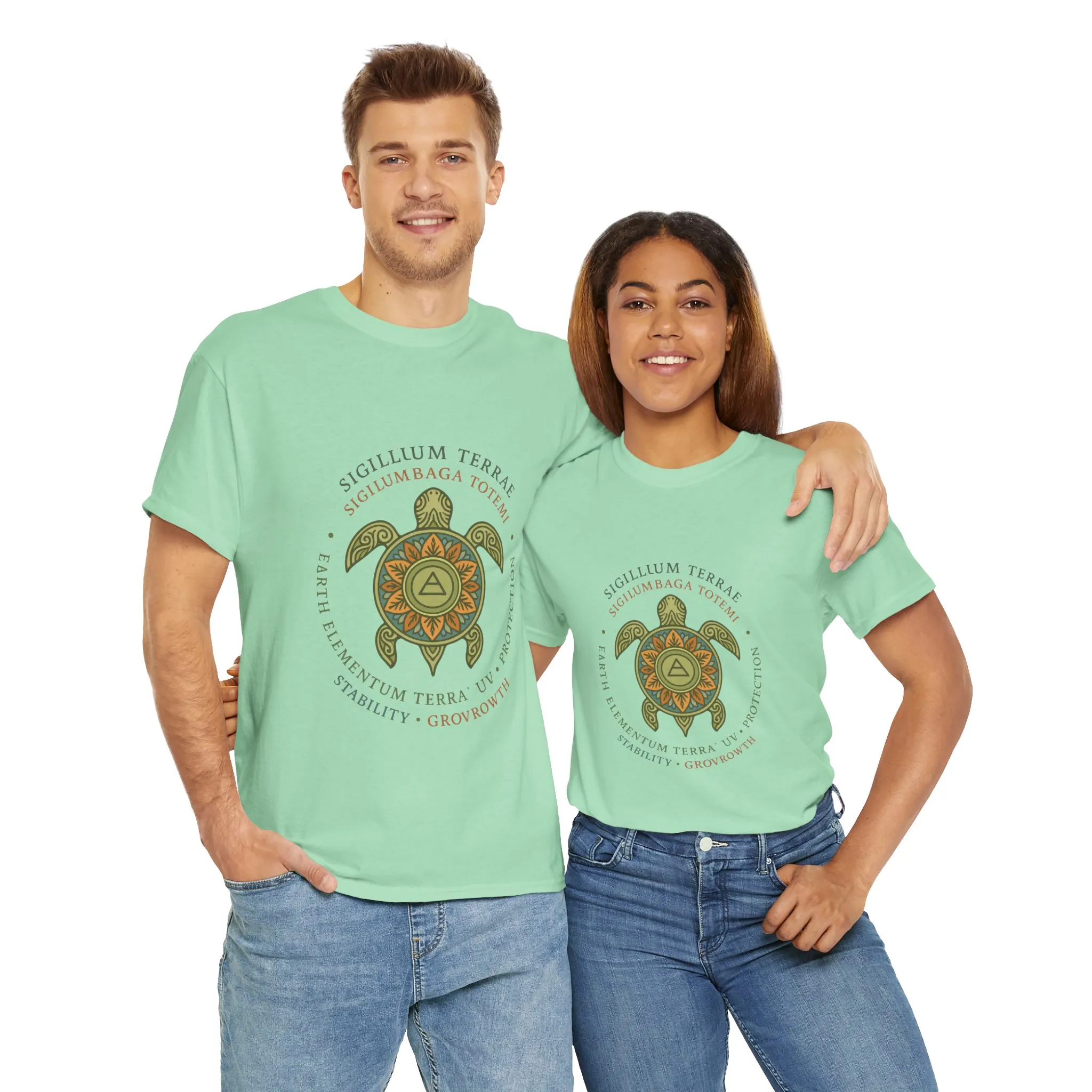Earth Totem Turtle Unisex T-Shirt, Sigillum Terrae Symbol, Elemental Growth Unisex Tee, Spiritual UV Protection Shirt, Nature Symbol Gift - Image 19