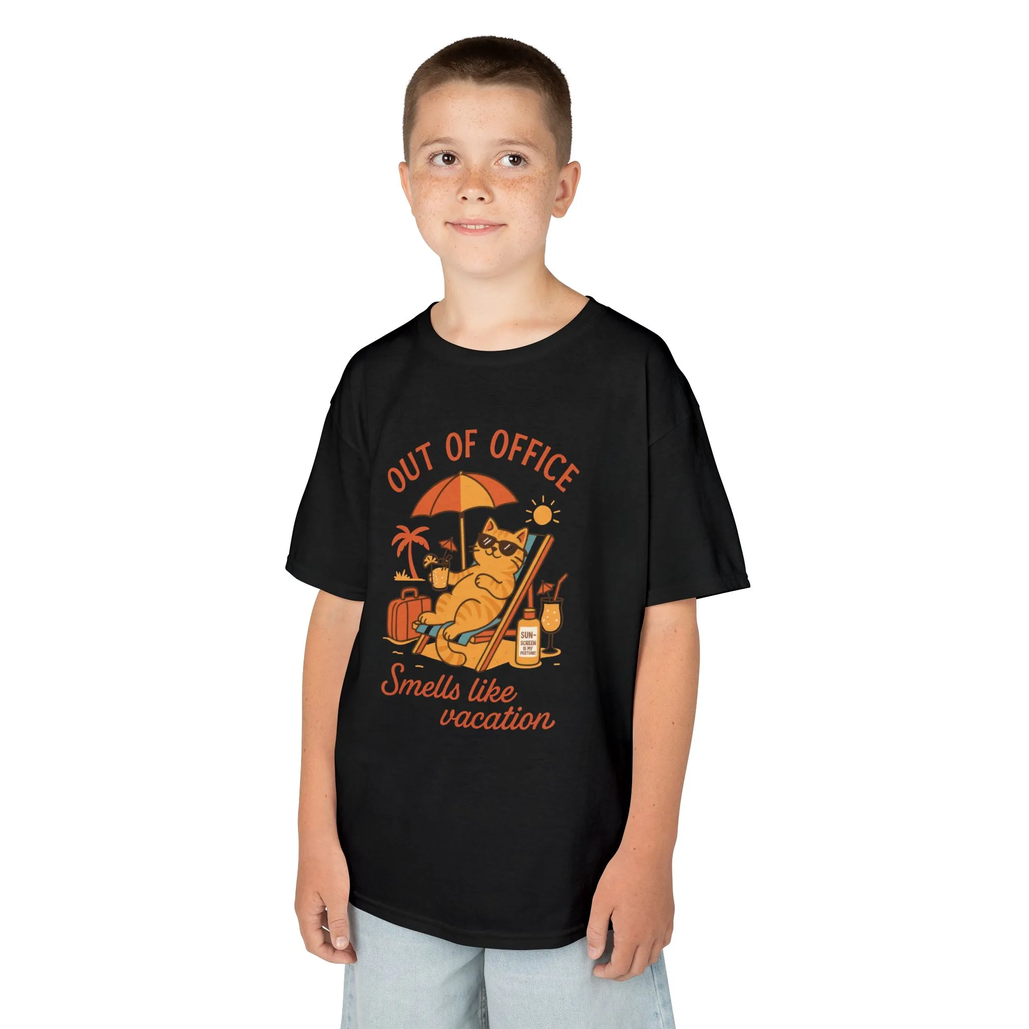 Funny Cat Vacation T-Shirt for Kids, Out of Office Beach Shirt, Summer Holiday Tee, Summer Fun, Beachwear, Travel Tee, Gift for Kids - Image 6