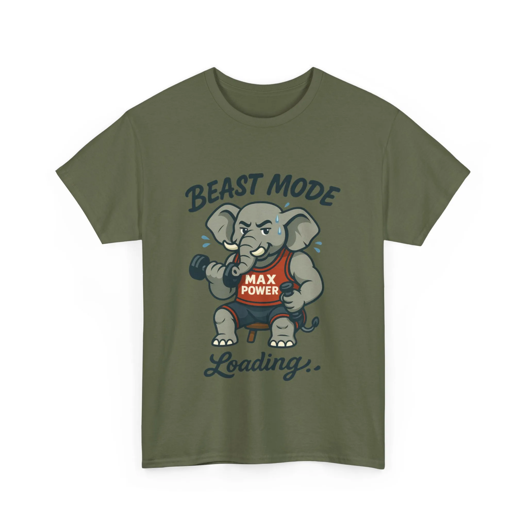 Beast Mode Elephant Gym Shirt, Funny Workout T-Shirt For Men, Max Power Fitness Tee, Beast Mode Loading Graphic, Gym Motivation Gift - Image 13