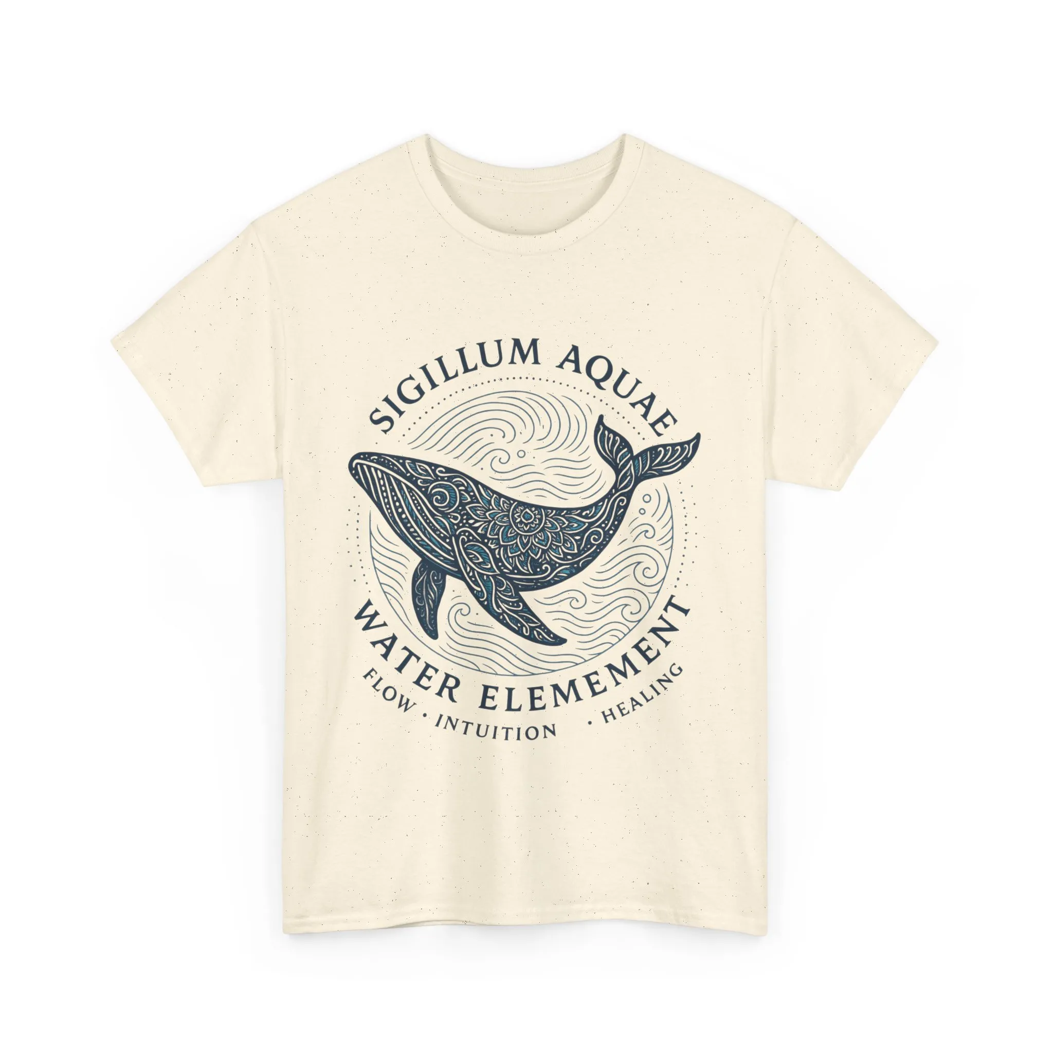 Water Element Whale Tee, Sigillum Aquae Symbol, Flow Intuition Healing, Spiritual Ocean Totem Tee, Nature Energy Shirt, Mindfulness Fashion - Image 13
