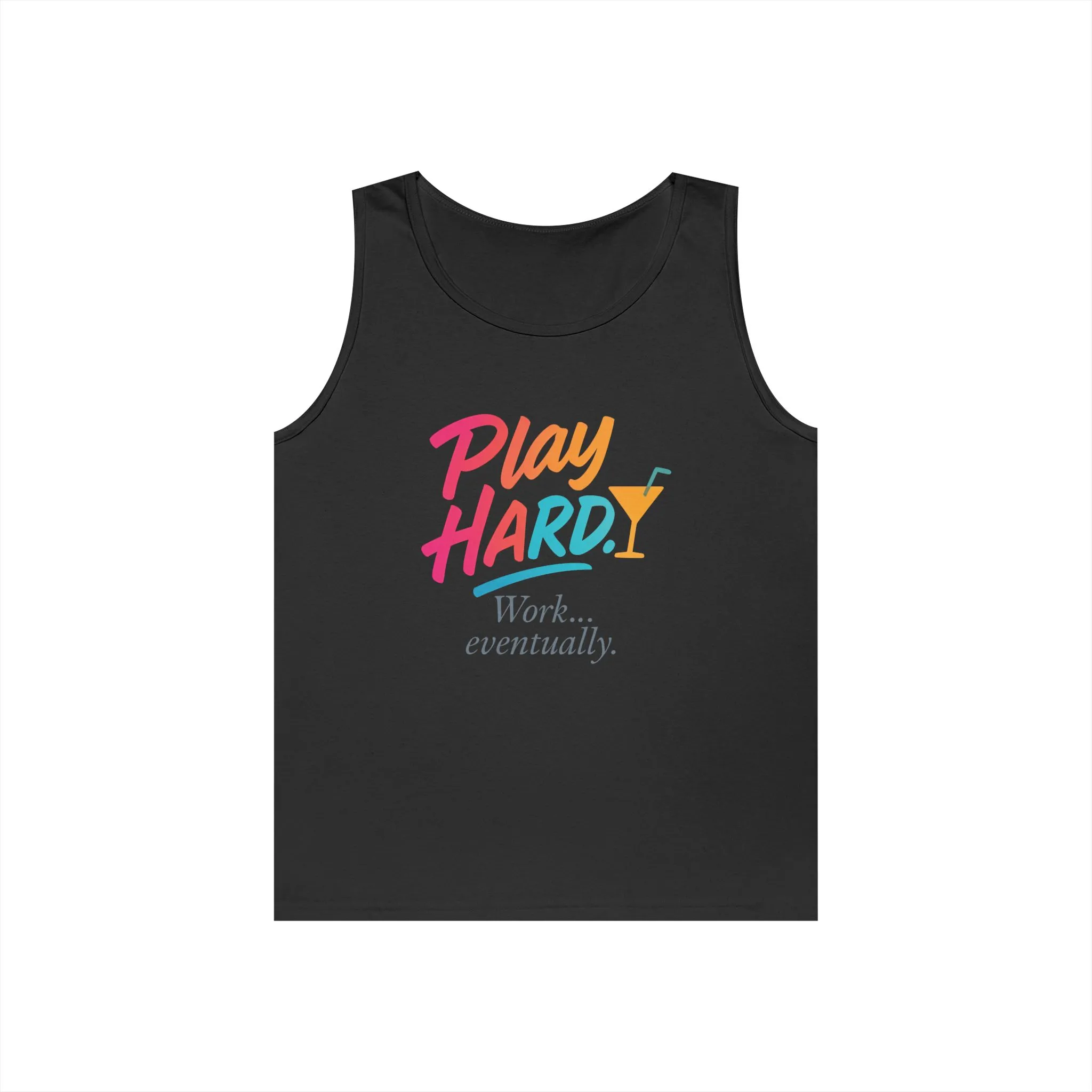 Play Hard, Work Eventually Tank Top, Womens Cotton Tank, Summer Apparel, Casual Wear, Gift for Him/Her, Beach Ready - Image 5