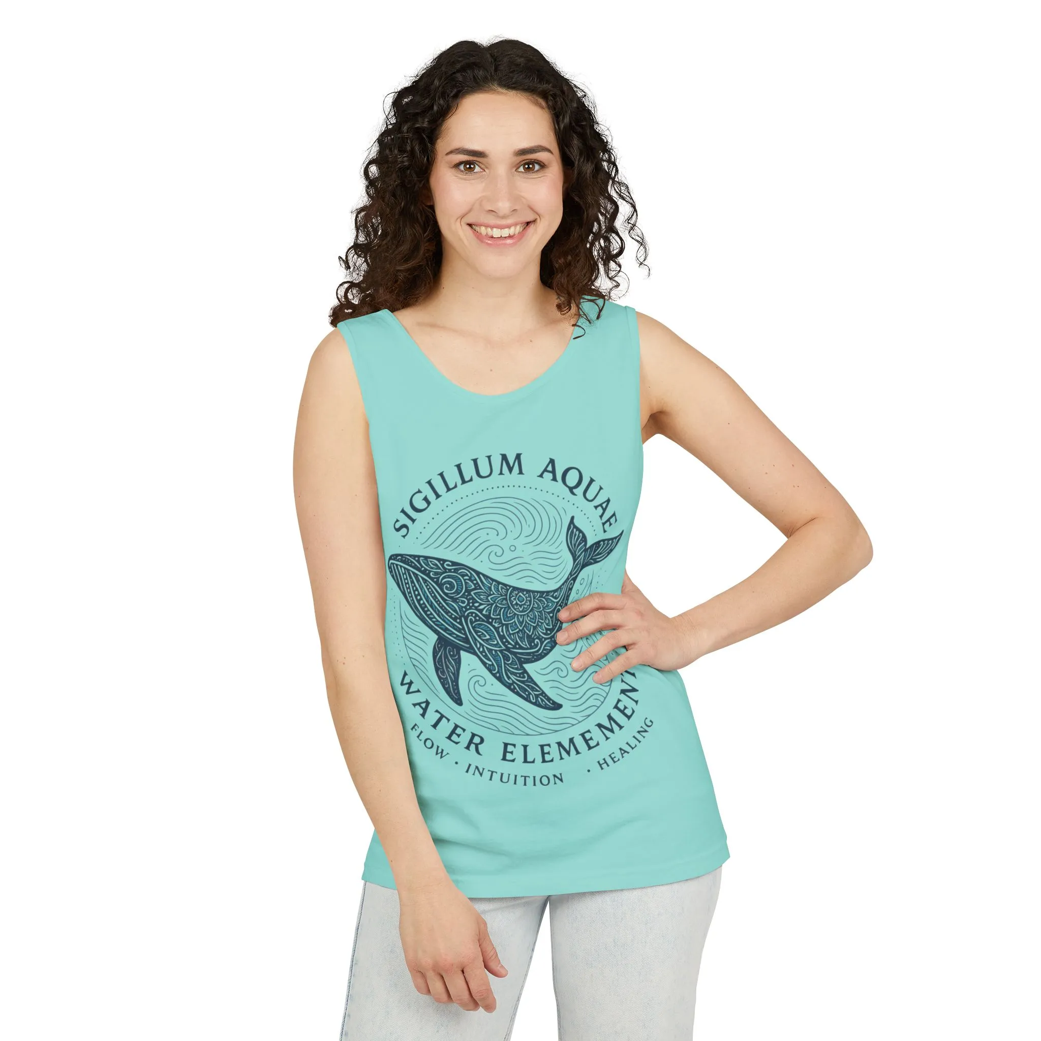 Water Element Whale Tank Top, Sigillum Aquae Symbol, Spiritual Ocean Totem Tee, Nature Energy Tee, Beachwear, Mindfulness Fashion - Image 14