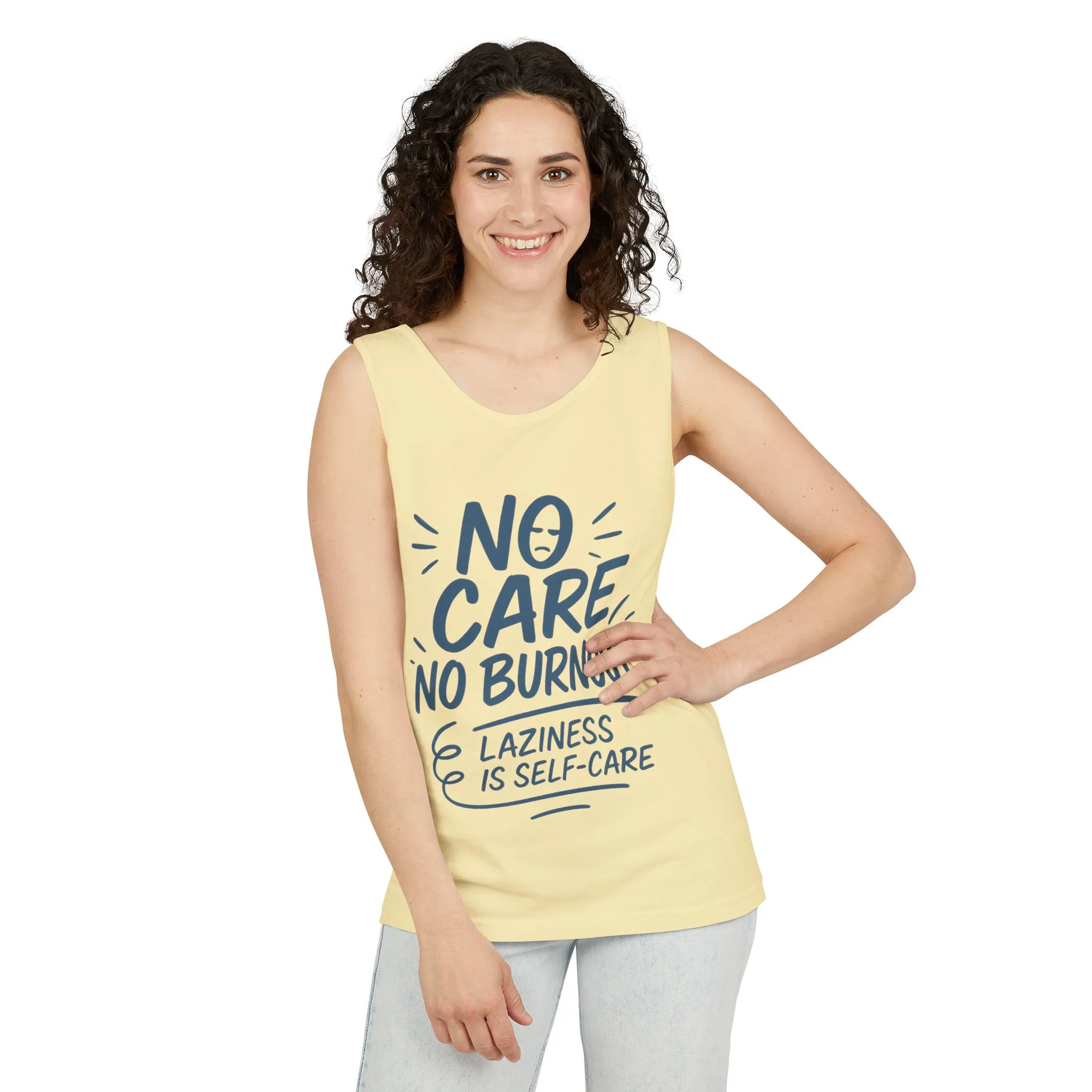 No Care No Burnout Womens Tank Top, Funny Self-Care Quote, Lazy Life Gym Workout Shirt, Casual Sleeveless Top, Relaxed Summer Apparel - Image 22