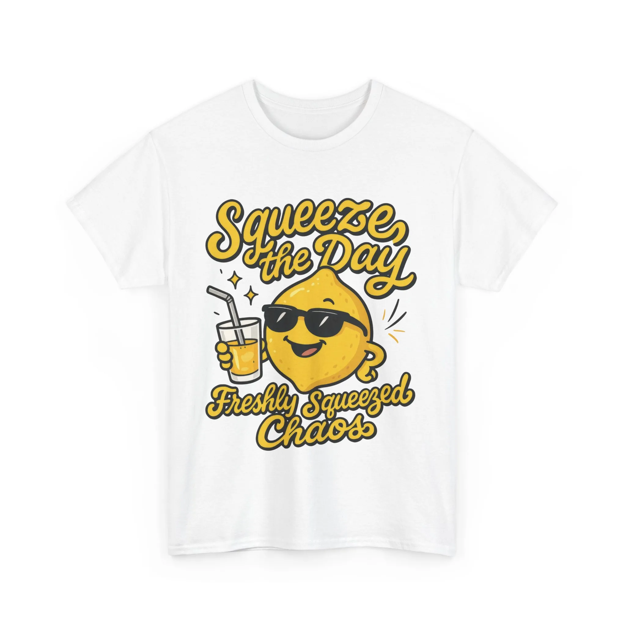 Funny Lemon Shirt for Women - Squeeze The Day Freshly Squeezed Chaos Tee - Cute Positive Citrus Graphic Tee, Fun Summer Tee for Beach Vibes - Image 4