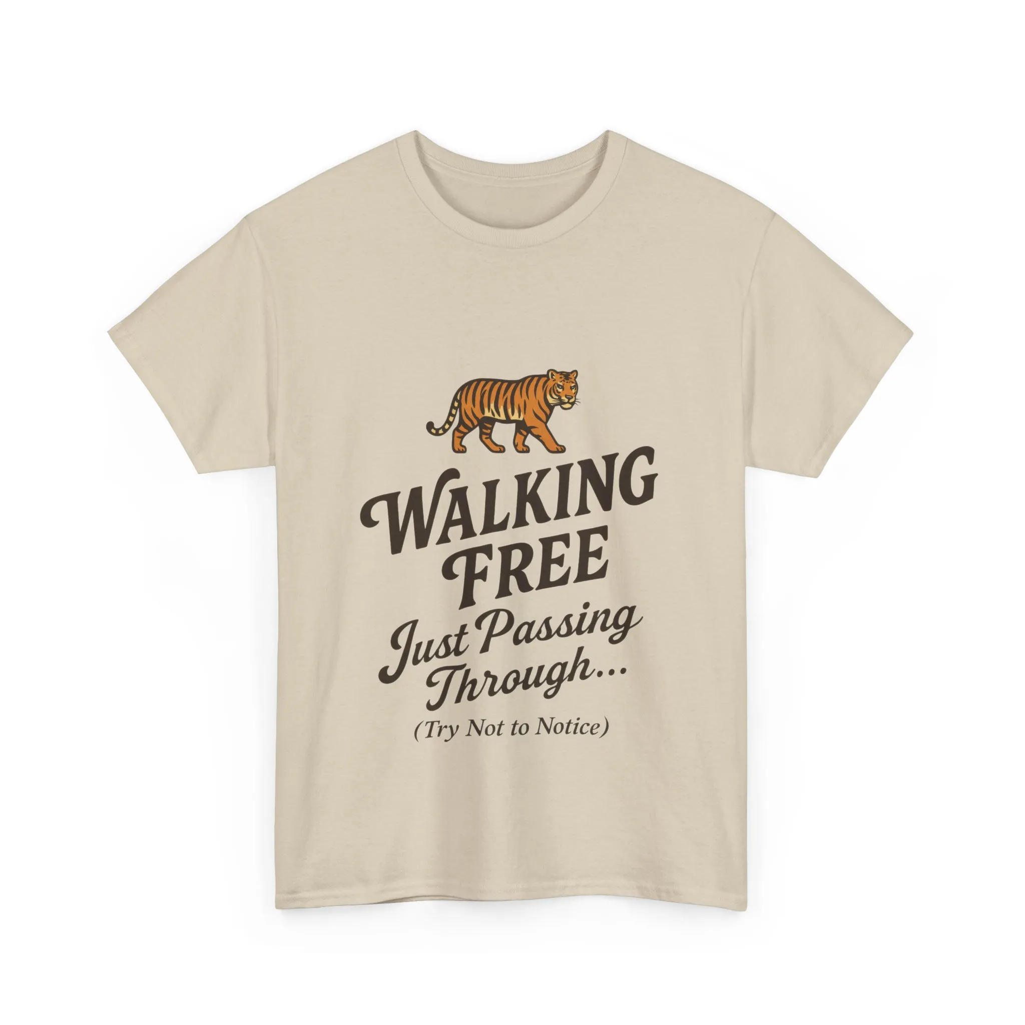 Walking Free Tiger Shirt for Men - Just Passing Through Funny Graphic Tee - Wild Animal Casual Top, Gift Nature Lovers - Image 7