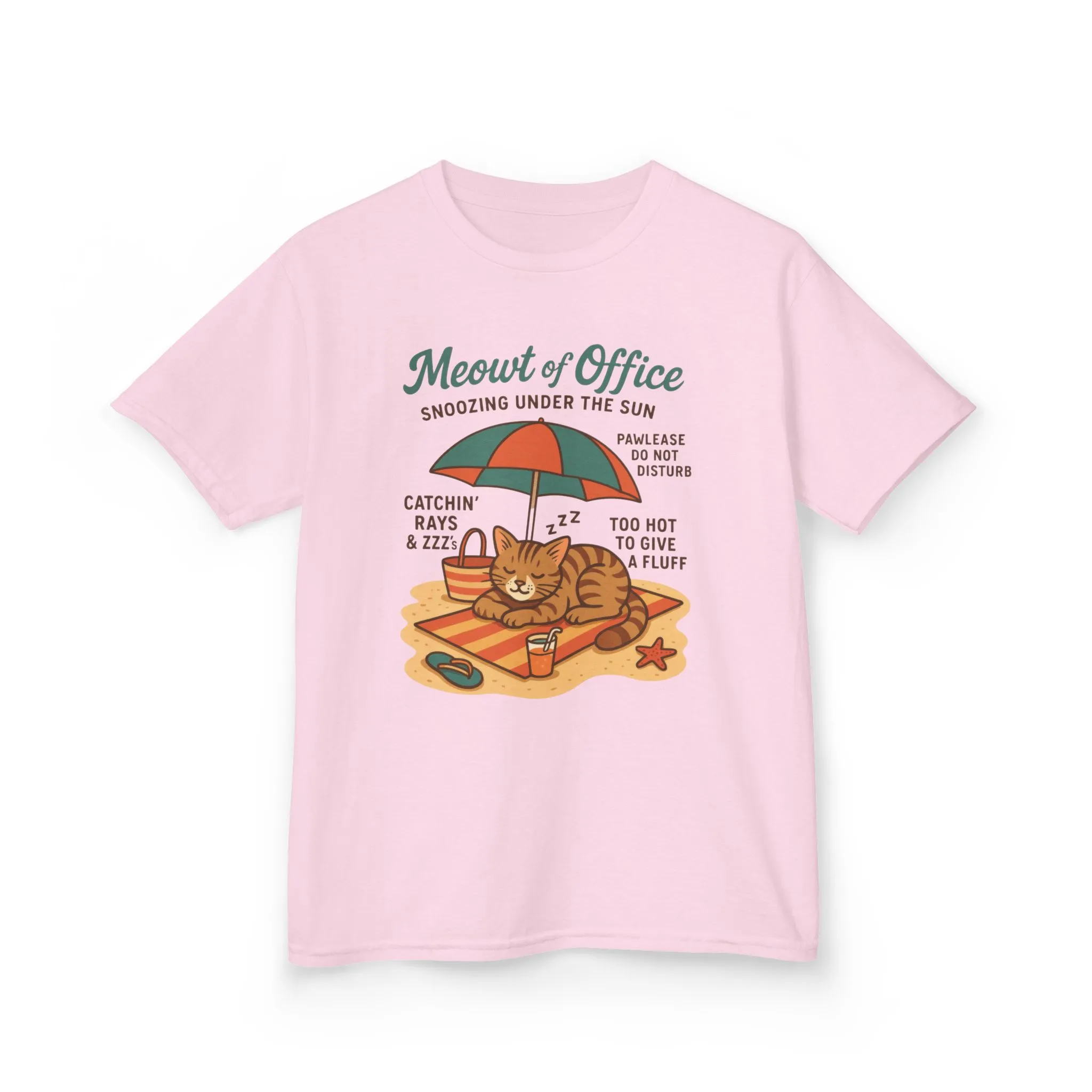 Kids Cat-Themed T-Shirt - Meowt of Office, Cute Summer Tee, Cat Lover Gift, Fun Playwear, Summer Beach Vacation Tee - Image 22