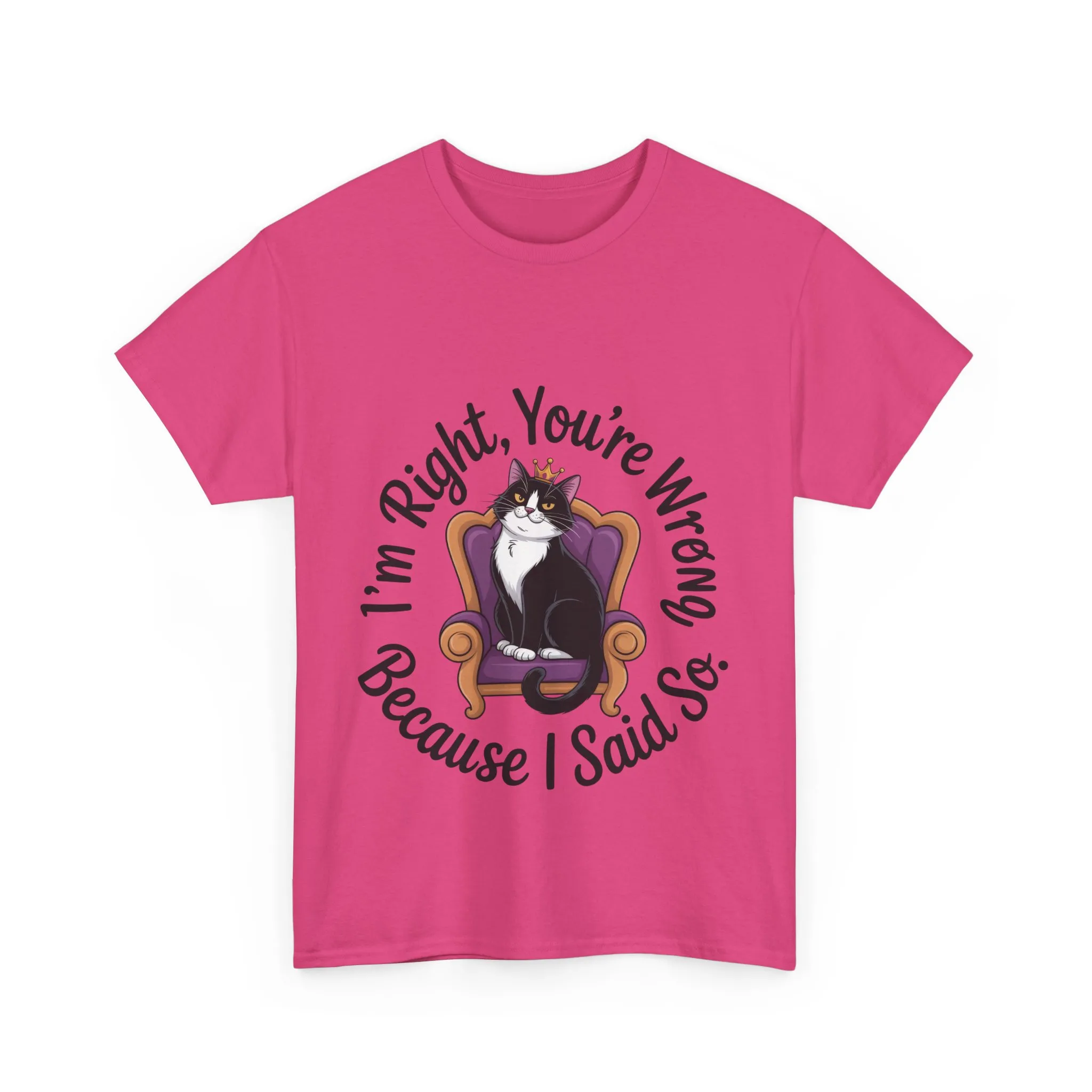 Funny Cat Queen Shirt, Sassy Cat Graphic Tee for Women, Cat Mom Humor Tee Gift, Funny Graphic T-Shirt, I'm Right, You're Wrong Tee - Image 25