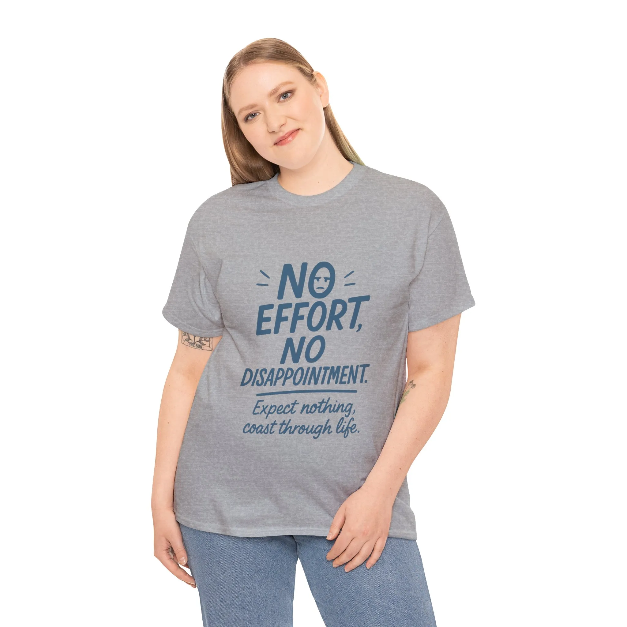 Funny No Effort Womens T-Shirt, No Disappointment Lazy Life Quote Shirt, Cute Graphic Tee for Her, Life Philosophy Shirt, Gift Idea - Image 12