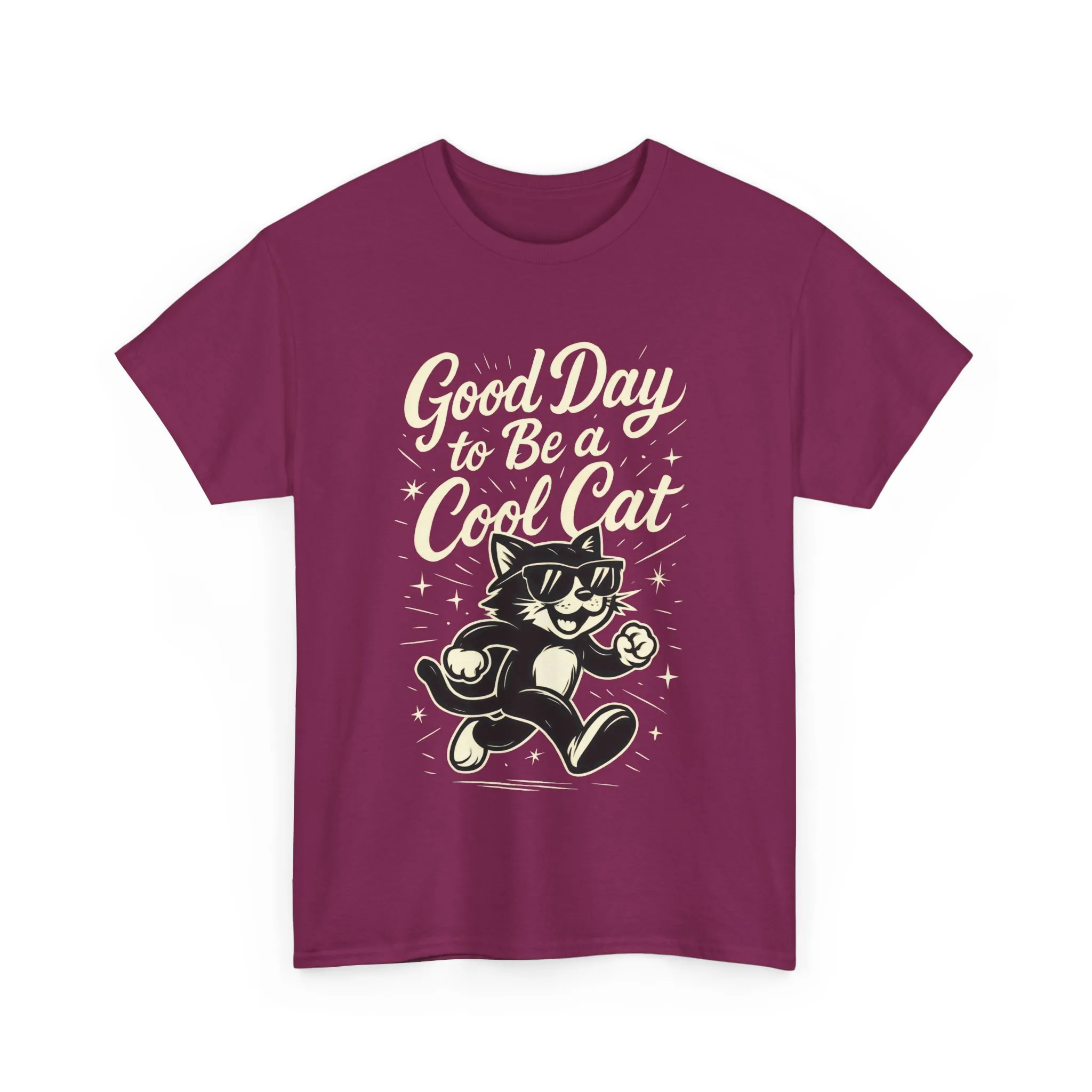 Good Day to Be a Cool Cat Womens Shirt - Funny Retro Kitty Graphic Tee for Women - Cute Cat Lover Gift, Fun T-Shirt, Unique Everyday Wear - Image 2