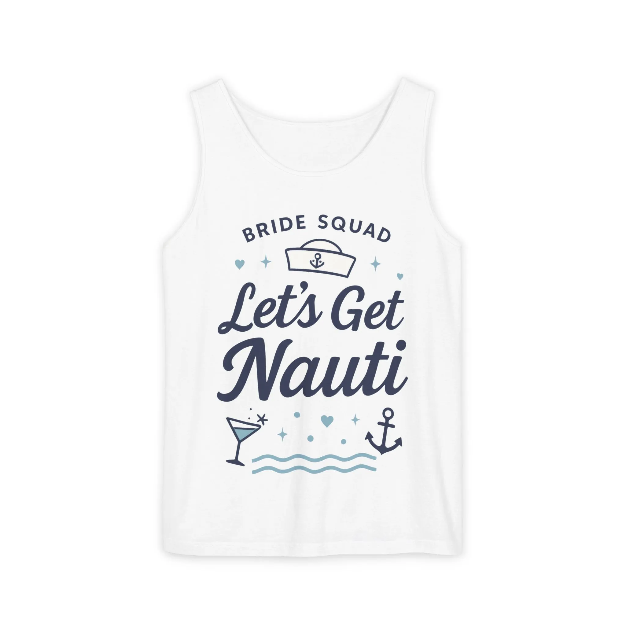 Lets Get Nauti Tank Top, Nautical Bachelorette Party Tee, Bride Squad Gift, Bridesmaid Hen Party Top, Fun Nautical Wedding Shirt - Image 2