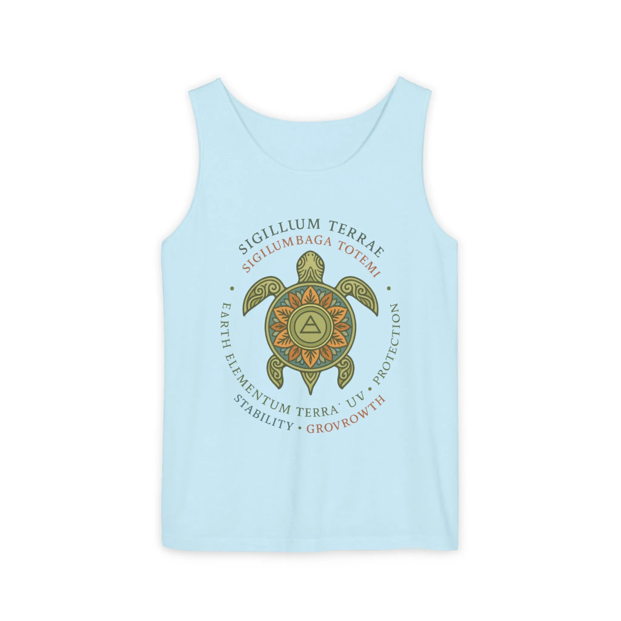 Earth Totem Turtle Womens Tank, Sigillum Terrae Symbol, Elemental Growth Tee, Nature-Inspired Tank Top with Protective Symbol, Beachwear - Image 13