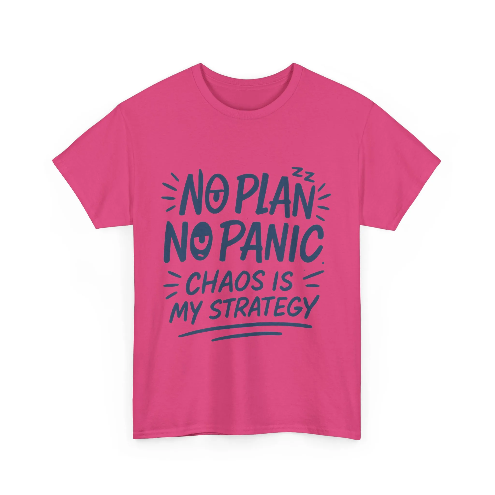 Funny Chaos Strategy T-Shirt, No Plan No Panic Quote Shirt, Cute Tee for Women, Humorous Gift Idea, Casual Relaxed Fit Top - Image 34