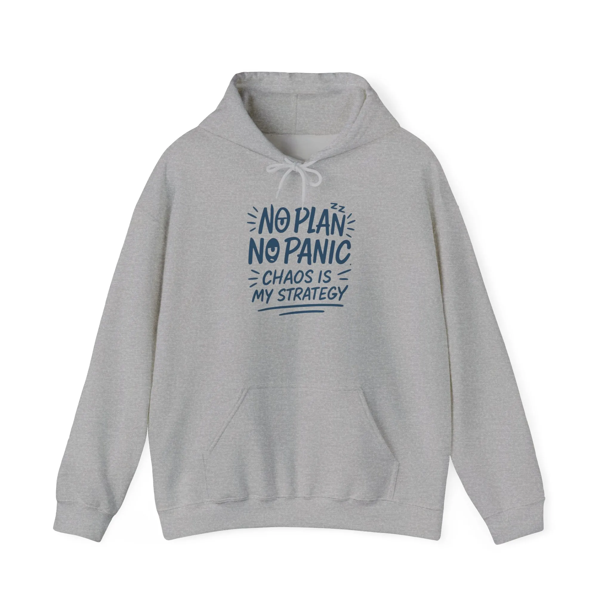 Funny Chaos Strategy Mens Hoodie, No Plan No Panic Quote Hoodie, Cozy Relaxed Fit Pullover, Humorous Gift for Him, Unisex Pullover - Image 13