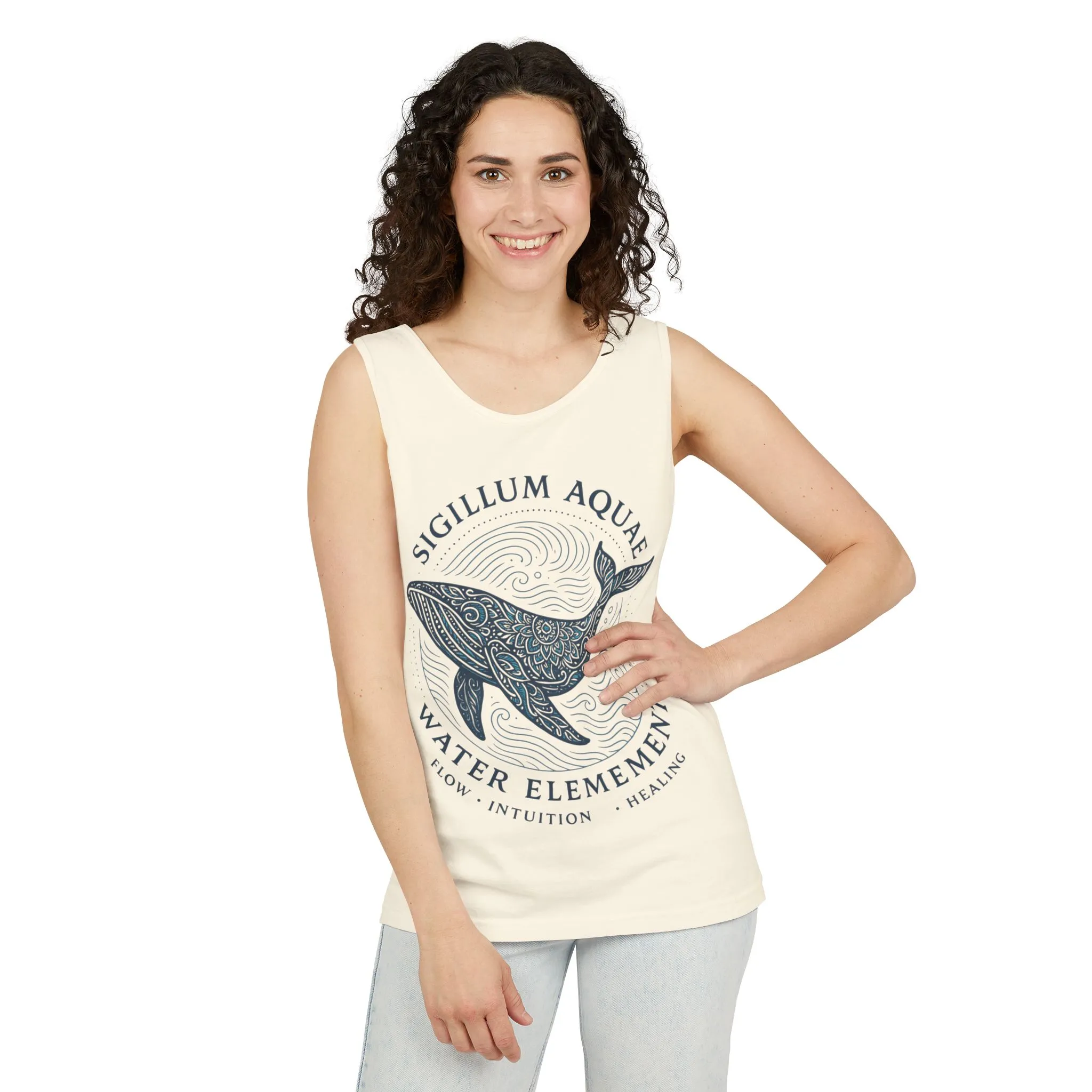 Water Element Whale Tank Top, Sigillum Aquae Symbol, Spiritual Ocean Totem Tee, Nature Energy Tee, Beachwear, Mindfulness Fashion - Image 8