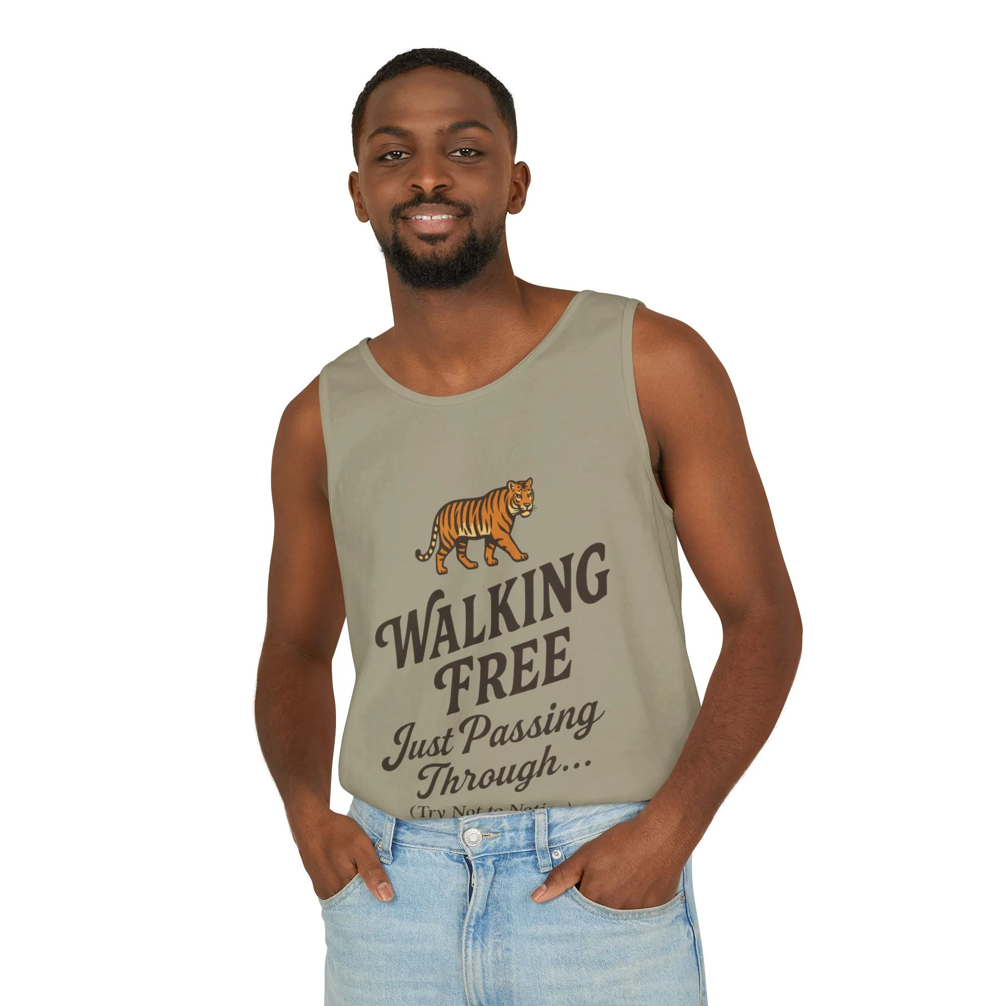 Walking Free Mens Tiger Tank Top, Funny Sleeveless Shirt - Wild Animal Summer Top, Mens Beachwear, Gift for Wild Life Lovers - Image 9
