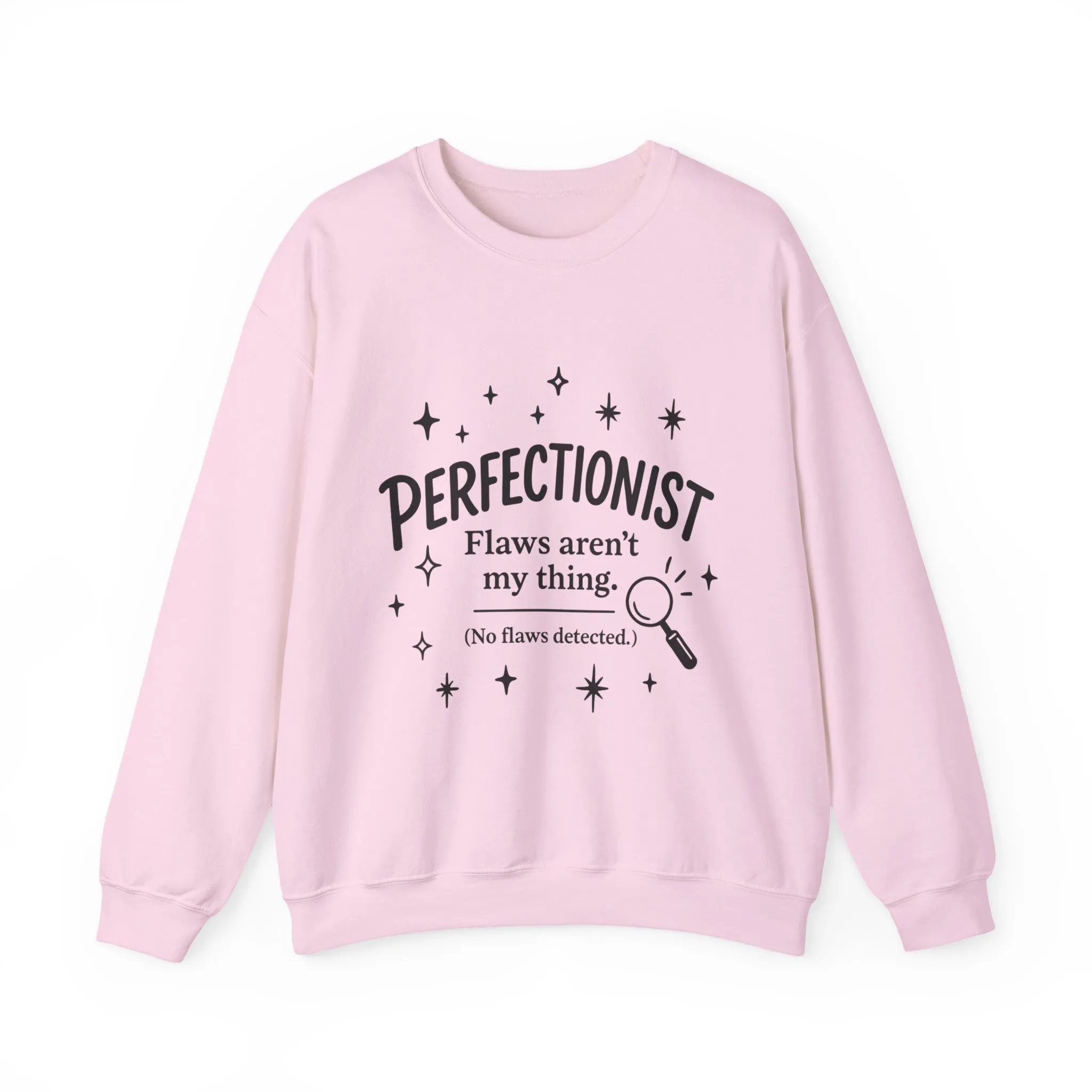 Womens Perfectionist Sweatshirt, Funny Clean Design with Stars, No Flaws Detected Quote Pullover, Minimalist Cozy Gift for Her - Image 34
