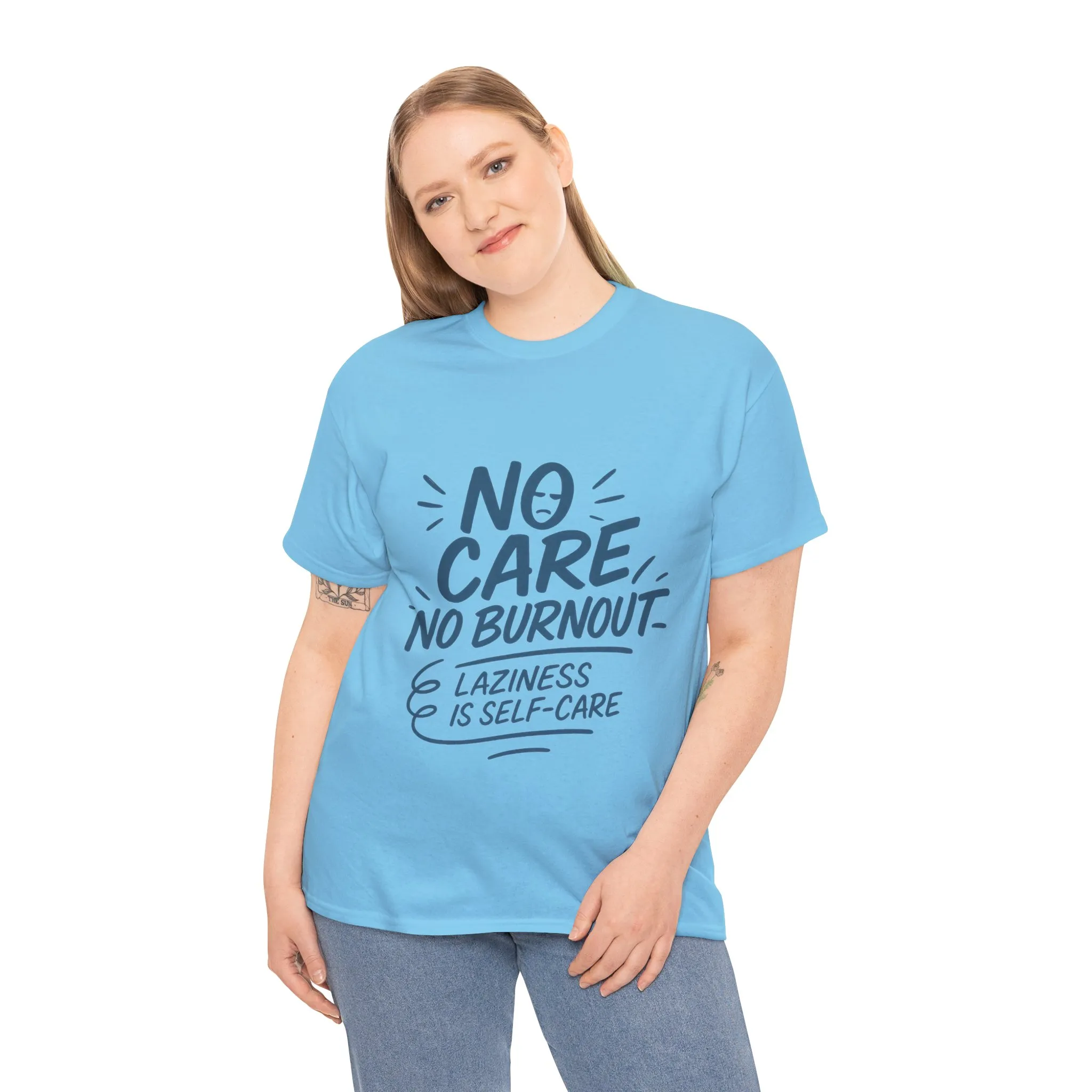 Funny Lazy Self-Care Womens T-Shirt, No Care No Burnout Quote Shirt, Casual Relaxed Fit Tee, Gift for Mental Health Awareness, Gift for Her - Image 18