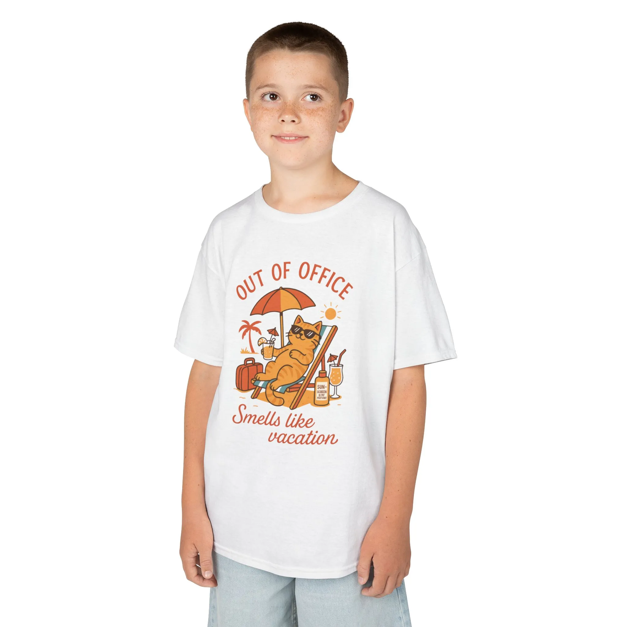 Funny Cat Vacation T-Shirt for Kids, Out of Office Beach Shirt, Summer Holiday Tee, Summer Fun, Beachwear, Travel Tee, Gift for Kids - Image 3