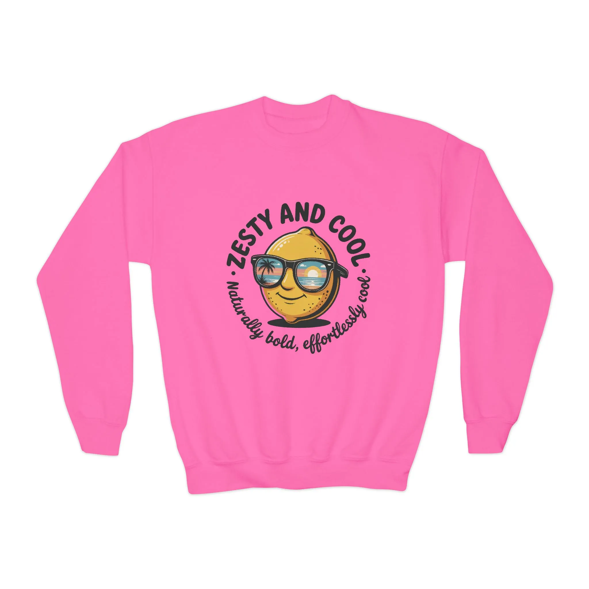 Zesty and Cool Youth Crewneck Sweatshirt, Casual Kidswear, Trendy Youth Fashion, Gift for Birthdays, Fun Daily Wear, Summer Vibes - Image 10