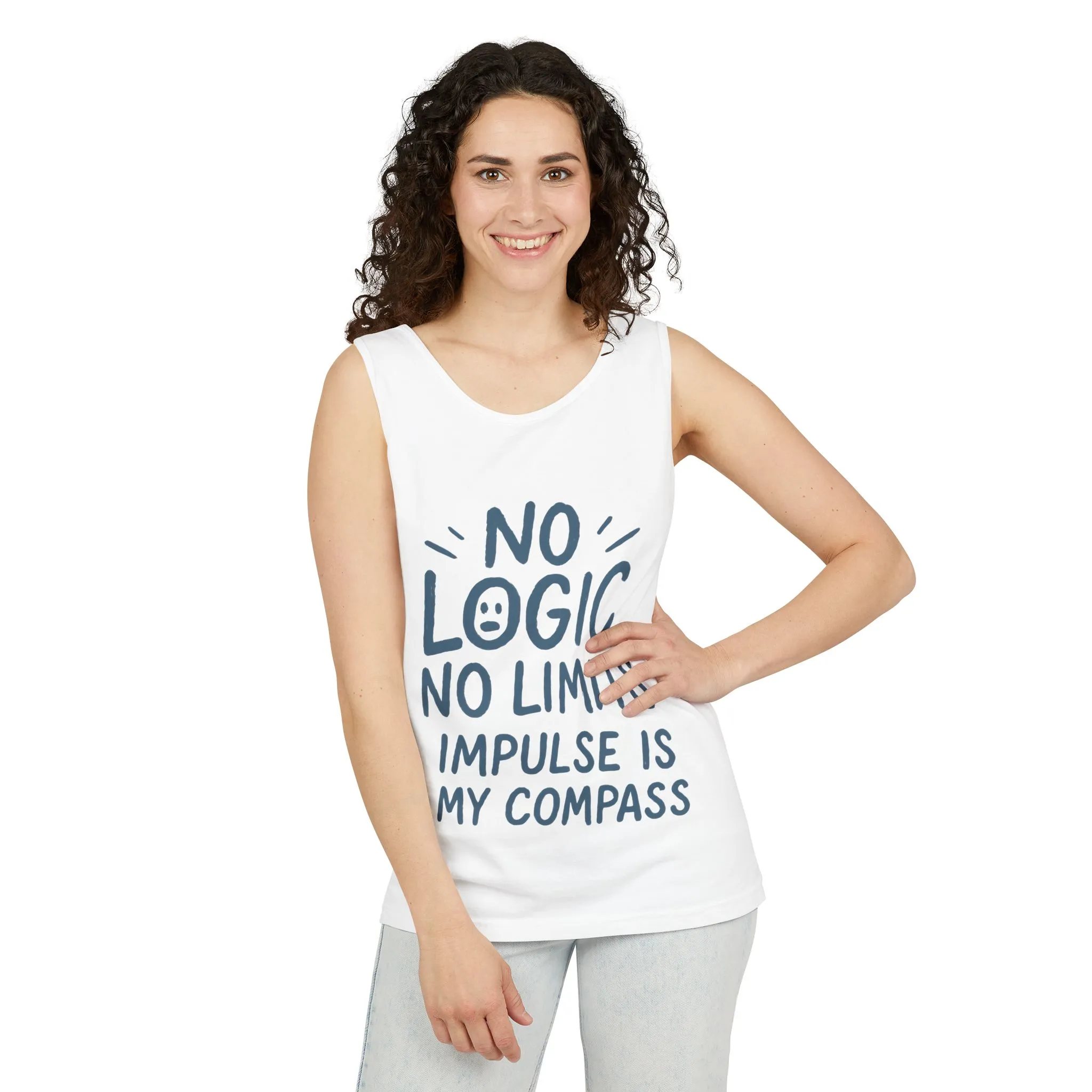 Funny No Logic Womens Tank Top, No Limits Impulse Quote, Carefree Graphic Tee, Gym Apparel for Women, Fitness Gift, Casual Summer Top - Image 4