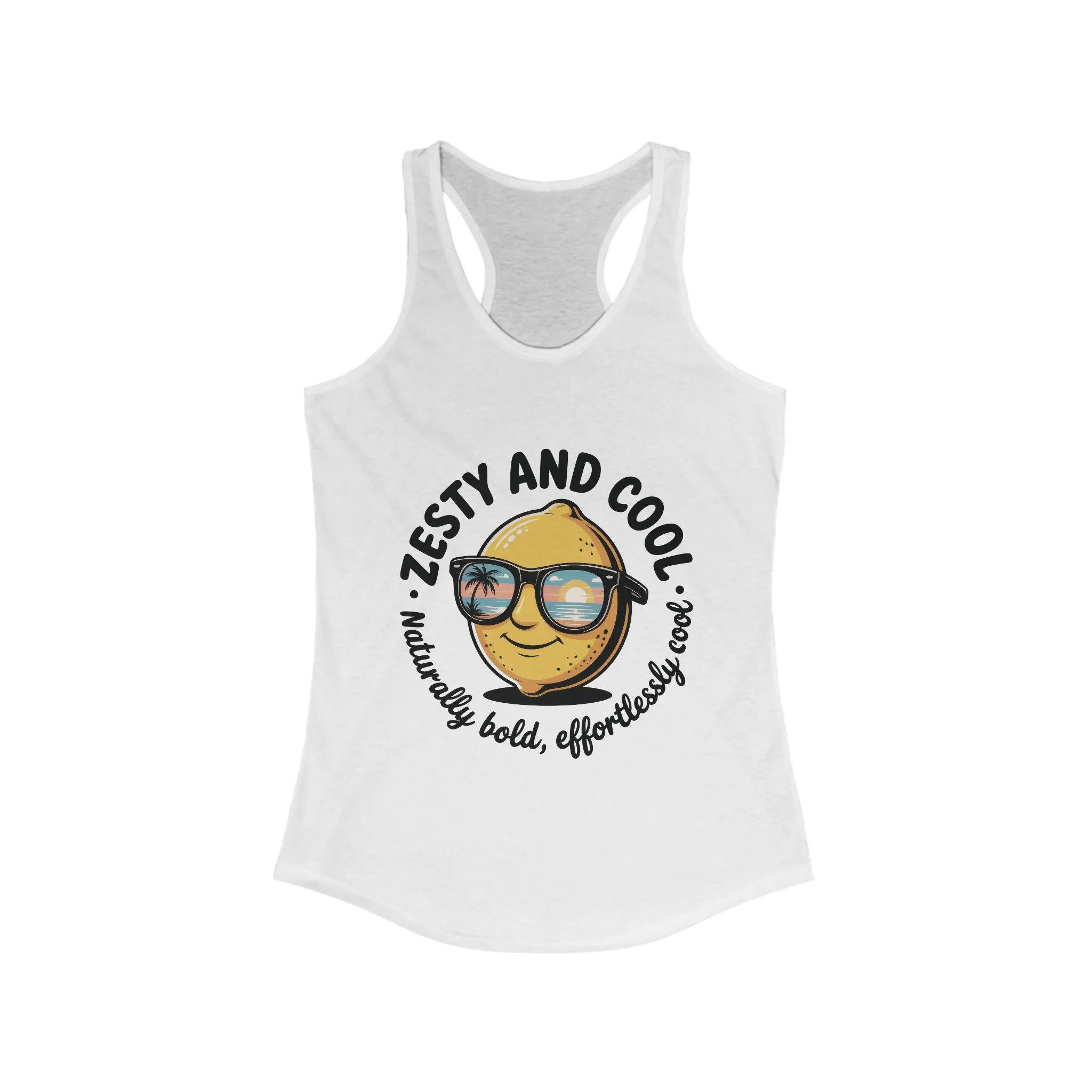 Zesty Lemon Tank Top, Womens Heavy Cotton Tank, Funny Graphic Tee, Summer Apparel, Gift for Lemon Lovers, Beachwear, Funny Summer Tee - Image 3