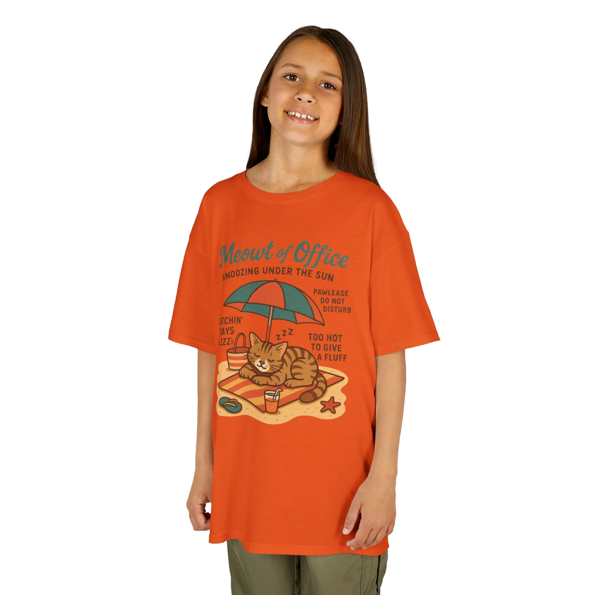 Kids Cat-Themed T-Shirt - Meowt of Office, Cute Summer Tee, Cat Lover Gift, Fun Playwear, Summer Beach Vacation Tee - Image 2