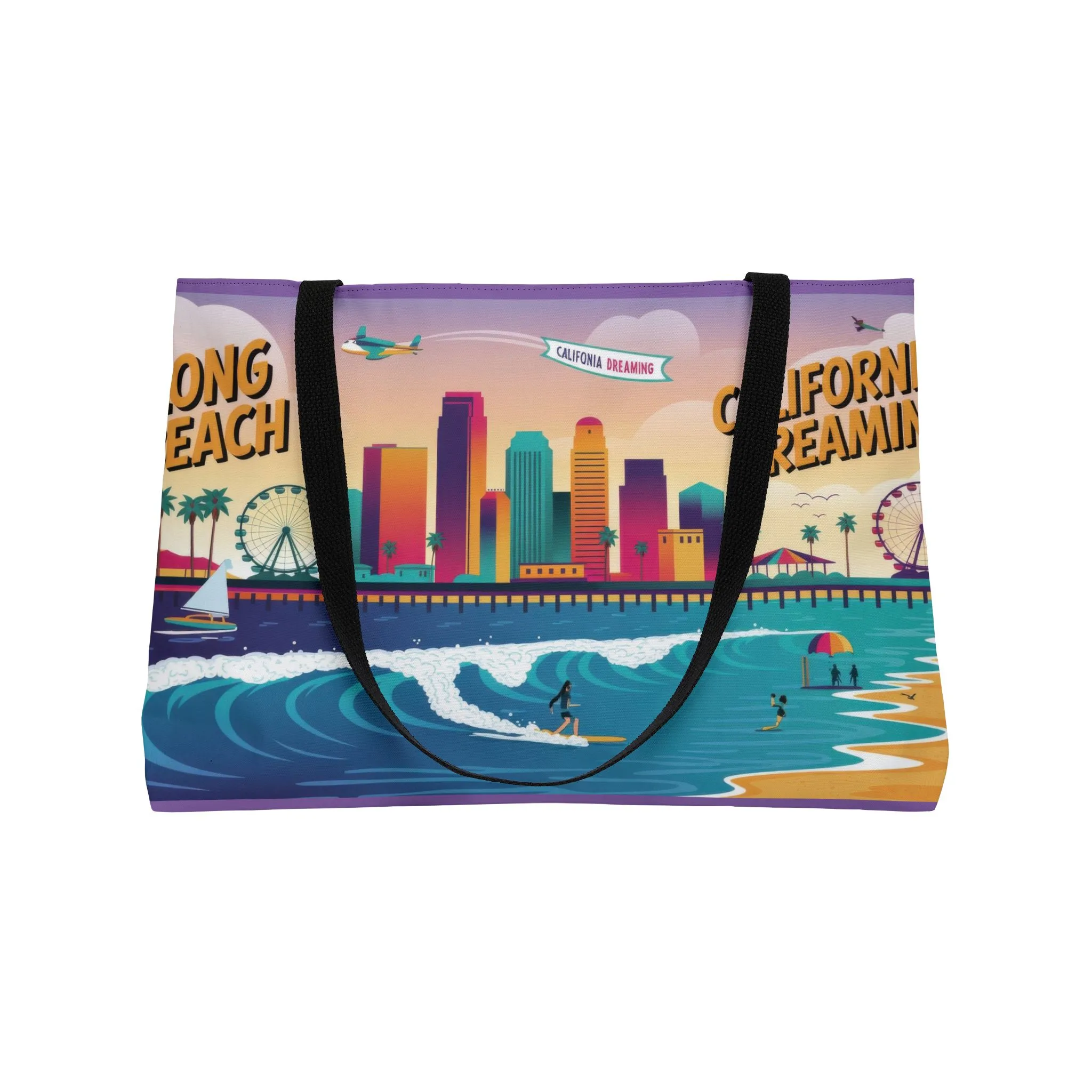 California Dreaming Weekender Tote Bag | Stylish Beach Bag for Travel, Shopping, Gym, Picnics, Gifts | Long Beach Vibes - Image 3