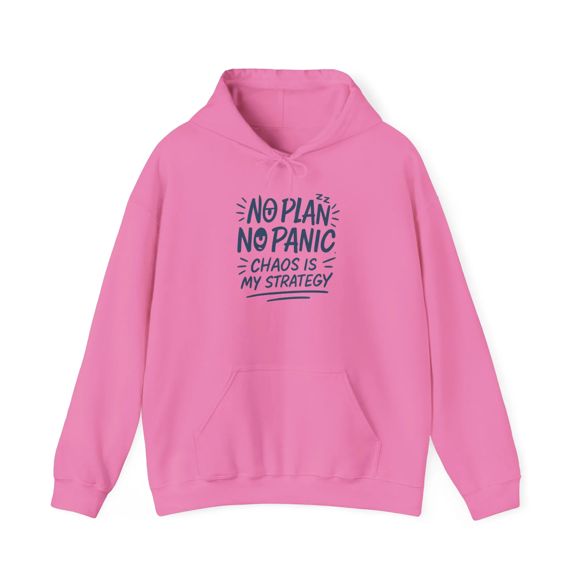 Chaos Is My Strategy Hooded Sweatshirt, Women's Pullover for Stress Relief, No Plan No Panic, Cute Winter Layering for Women, Humorous Gift - Image 45