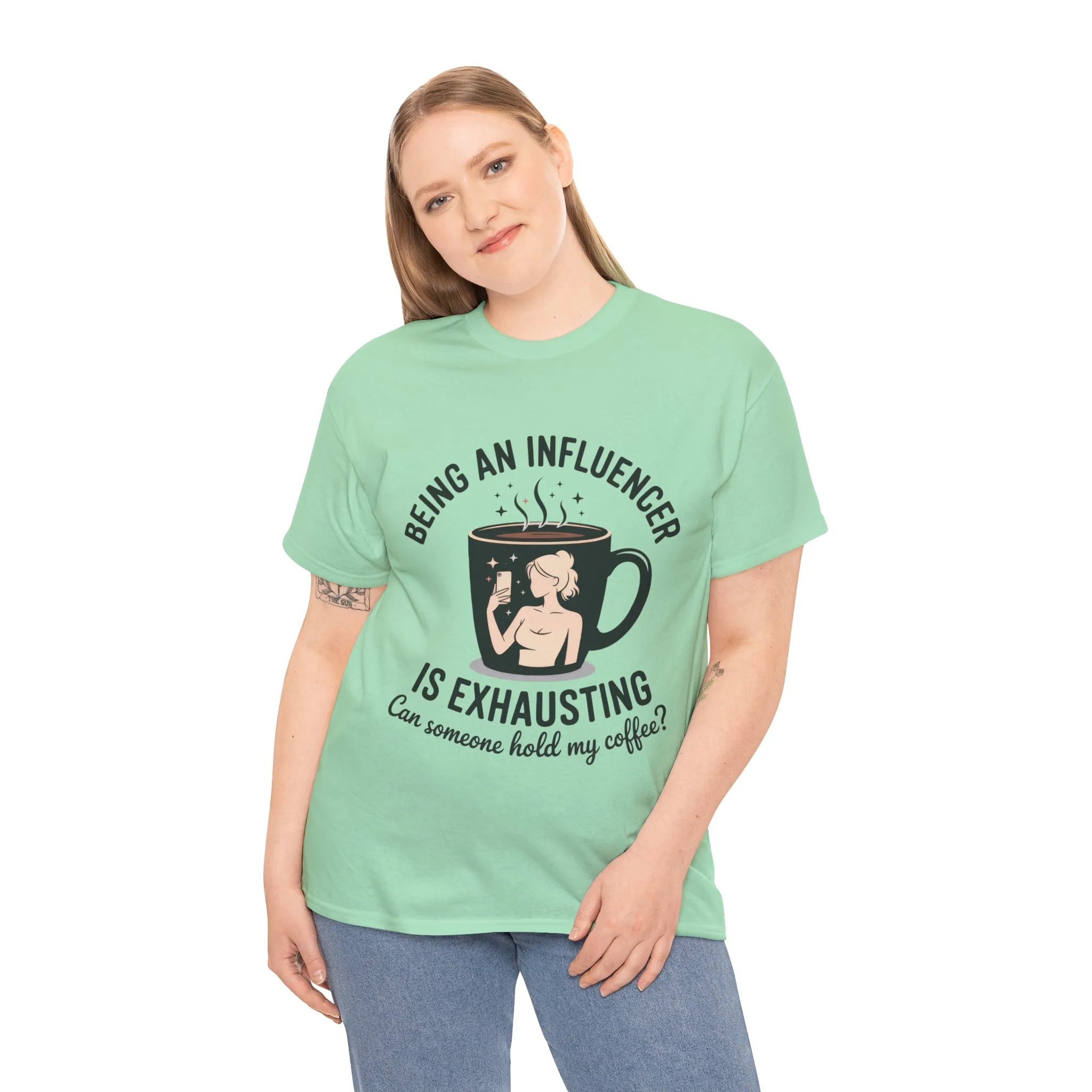 Social Media Humor Tee, Funny Influencers Womens T-Shirt, Content Creators, instagram girl top, tiktok fashion, Perfect for Coffee Lovers - Image 9