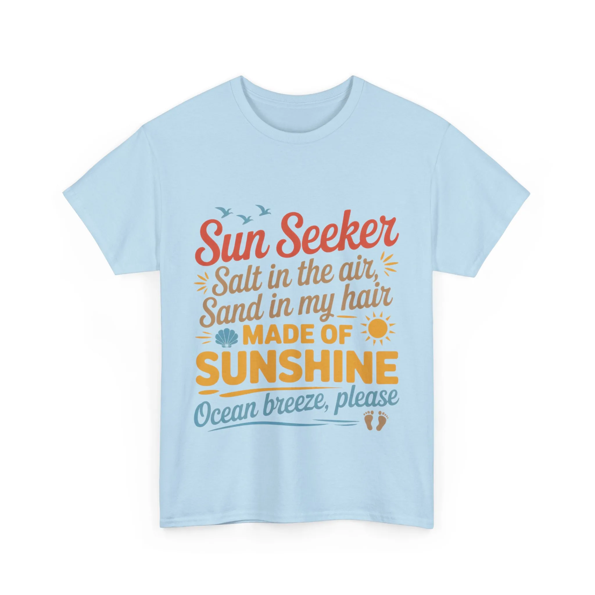 Sun Seeker Summer Quote Shirt, Made of Sunshine Beach Vibes Tee, Ocean Breeze Please Shirt for Women, Salt in the Air Sand in My Hair Top - Image 13
