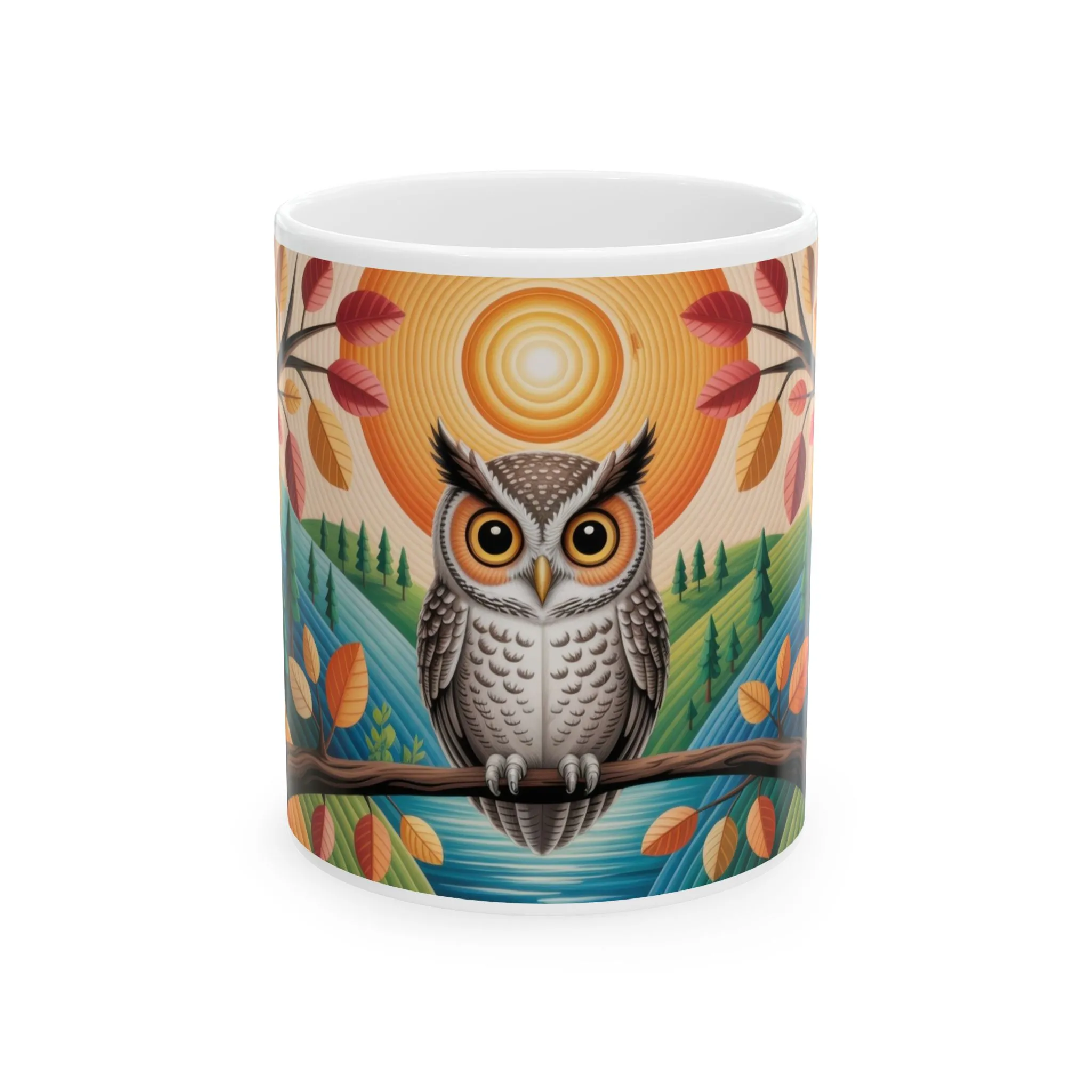 Whimsical Owl Ceramic Mug , Cozy Home Decor, Gift for Nature Lovers, Coffee Mug, Fall Vibes, Owl Enthusiast Gift