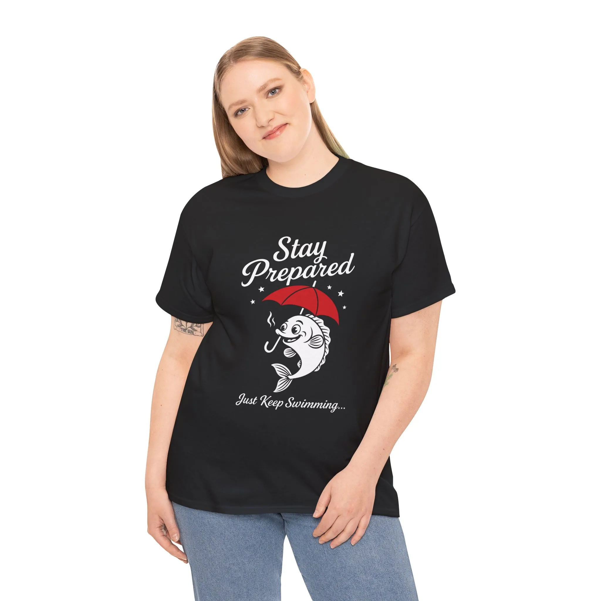 Stay Prepared Fish Shirt for Women - Just Keep Swimming Funny Nautical Tee - Positive Fishing Gift, Outdoor Adventure Apparel - Image 3