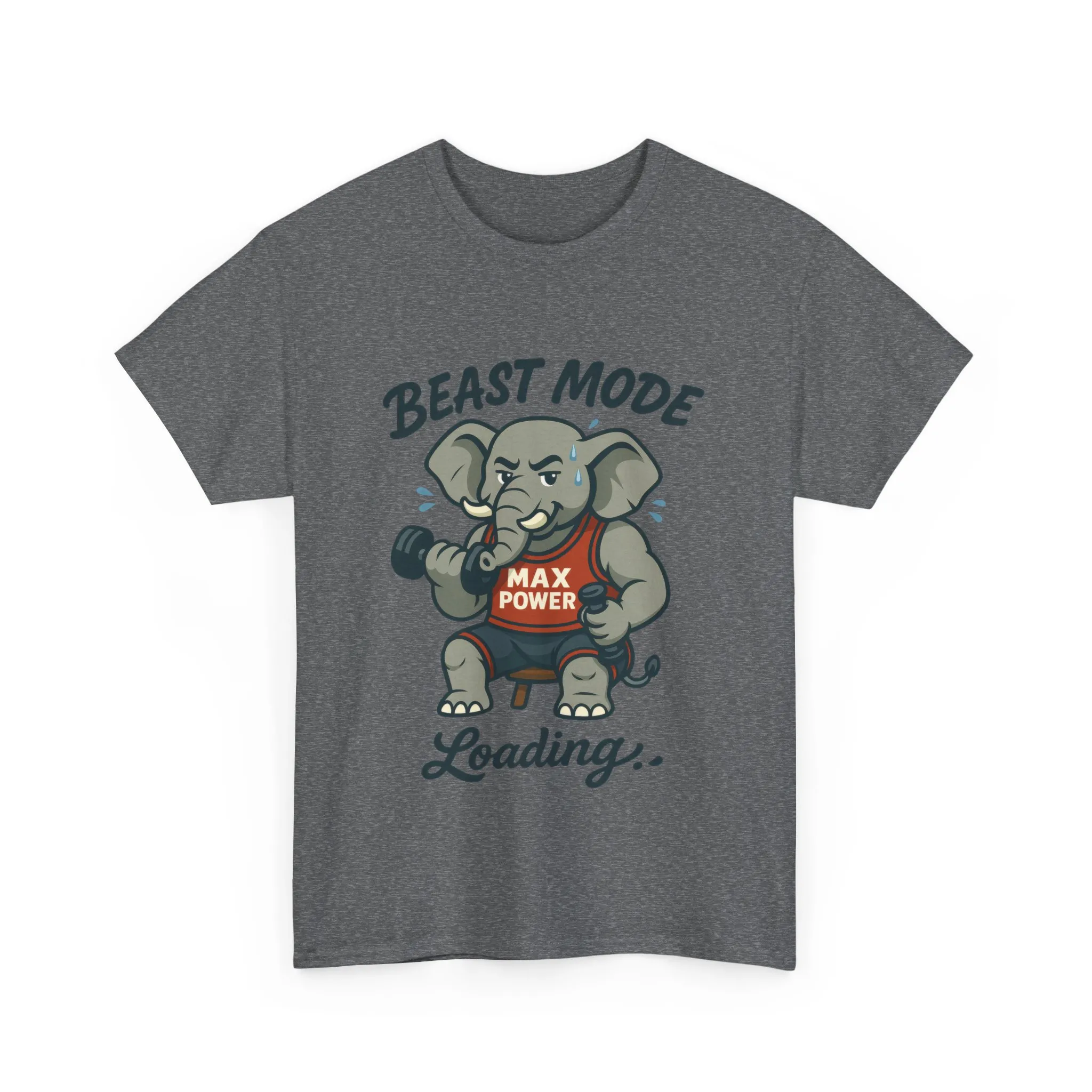 Beast Mode Elephant Gym Shirt, Funny Workout T-Shirt For Men, Max Power Fitness Tee, Beast Mode Loading Graphic, Gym Motivation Gift - Image 16