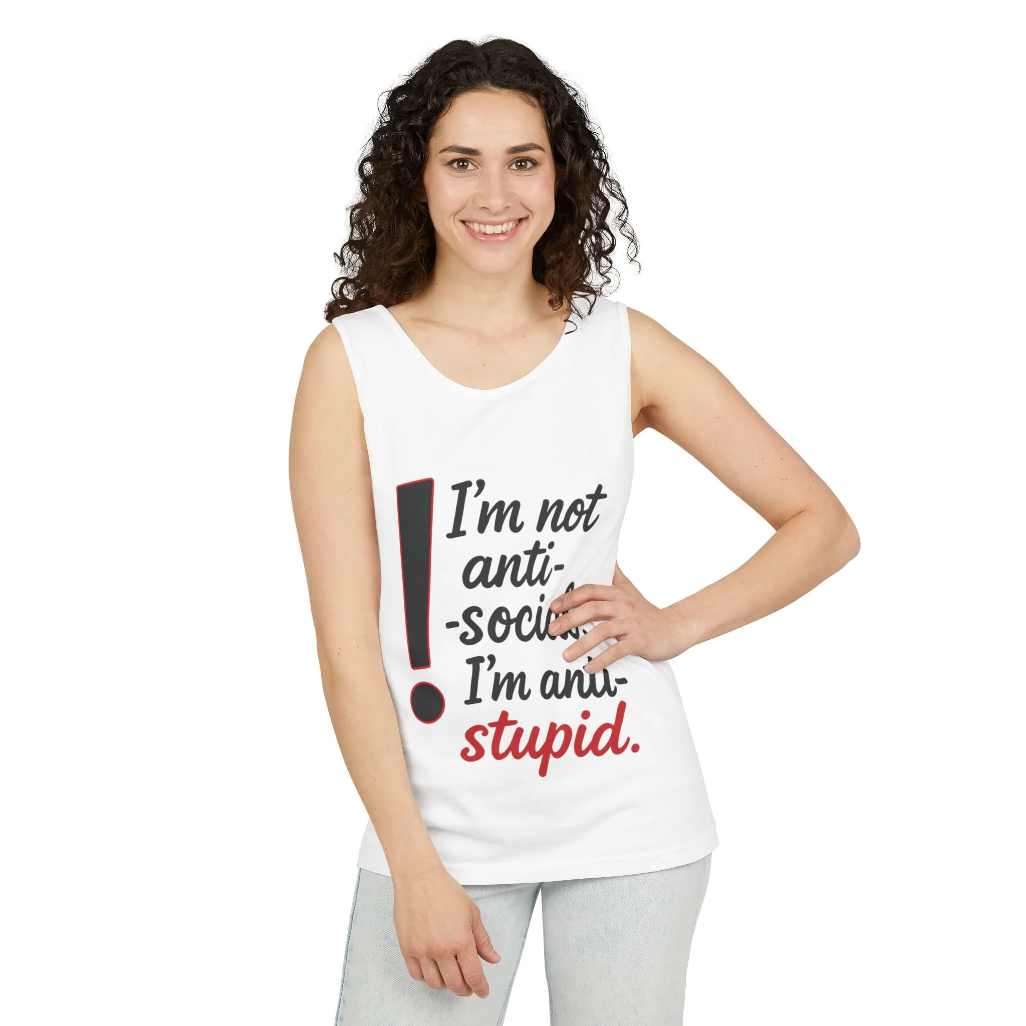 Anti-Social Womens Tank Top, Funny Graphic Summer Apparel, Beachwear, Humorous Womens Tee, Graphic Tee for Introverts & Thinkers - Image 6